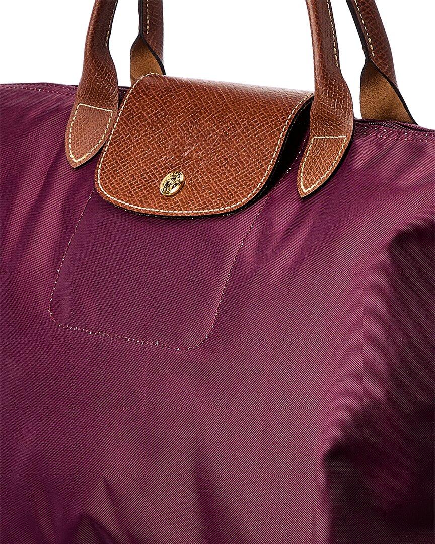 Longchamp Le Pliage Medium Nylon Short Handle Tote in Purple | Lyst