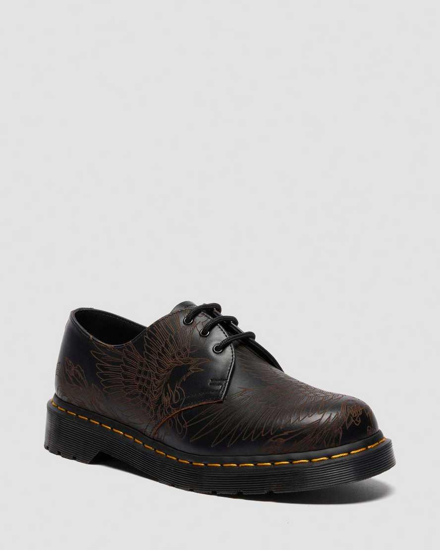 Dr. Martens 1461 Phoenix Vintage Smooth Leather Shoes in Black | Lyst