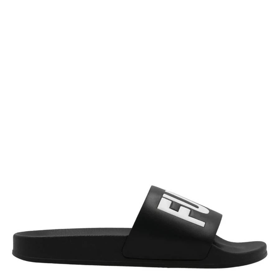 サンダル VTMNTS Men Sandals VL12FL100X BLACKWHITE Black VTMNTS Logo Print Slides | Black | FARFETCH