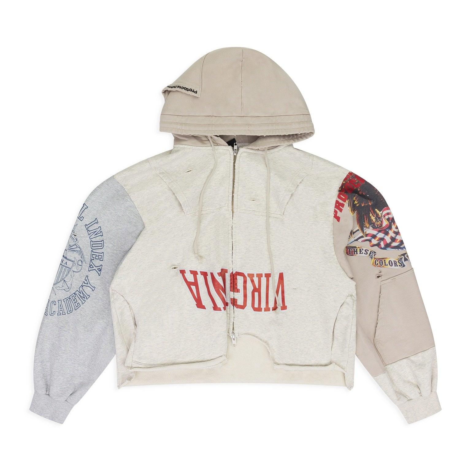 Protocol Index Ivory Upside Down Zip Hoodie in Gray for Men | Lyst