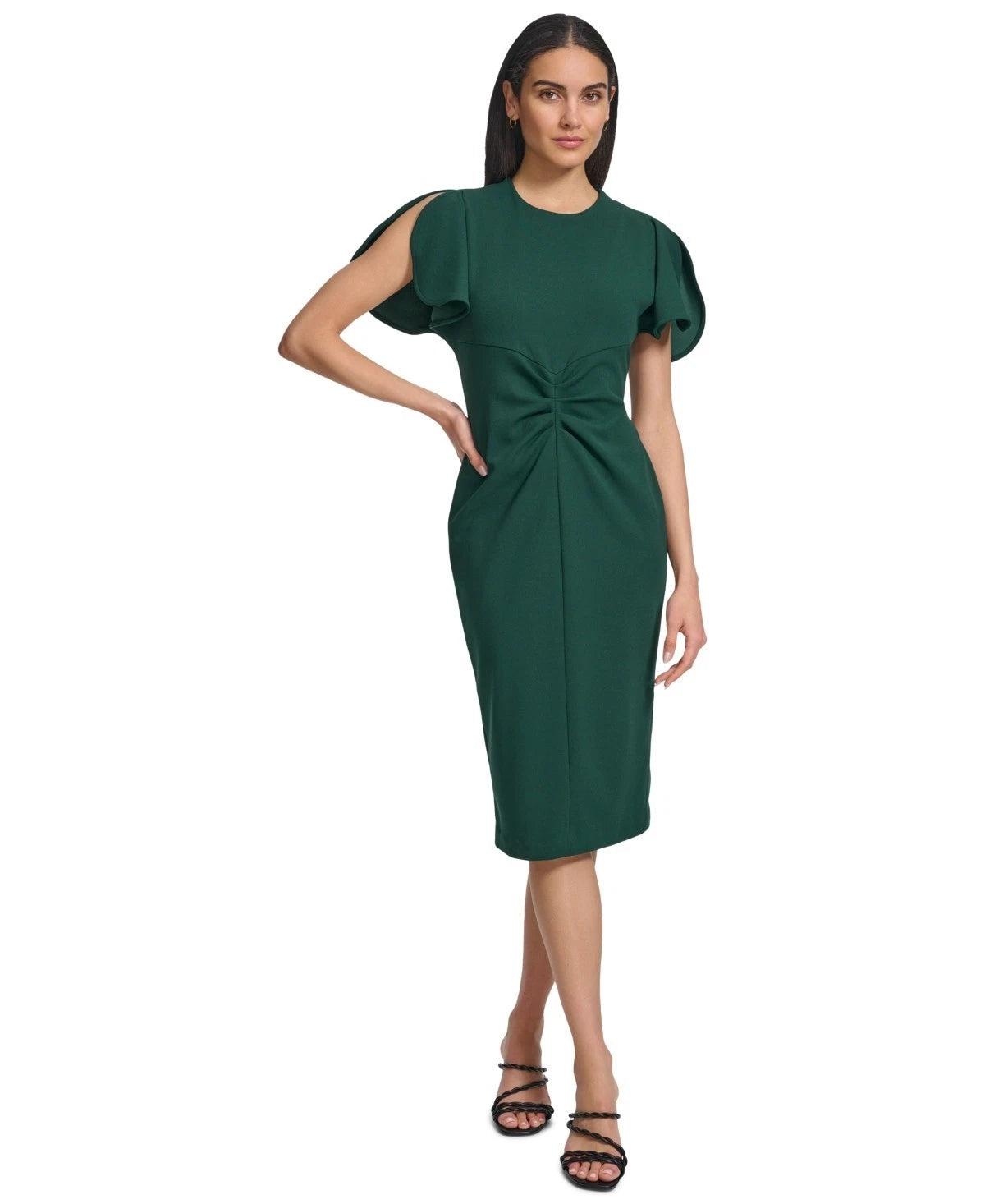 calvin klein emerald green dress Sexy Long Sleeves Emerald Green Prom Dresses On Sale Open Back Side Sl main image 1