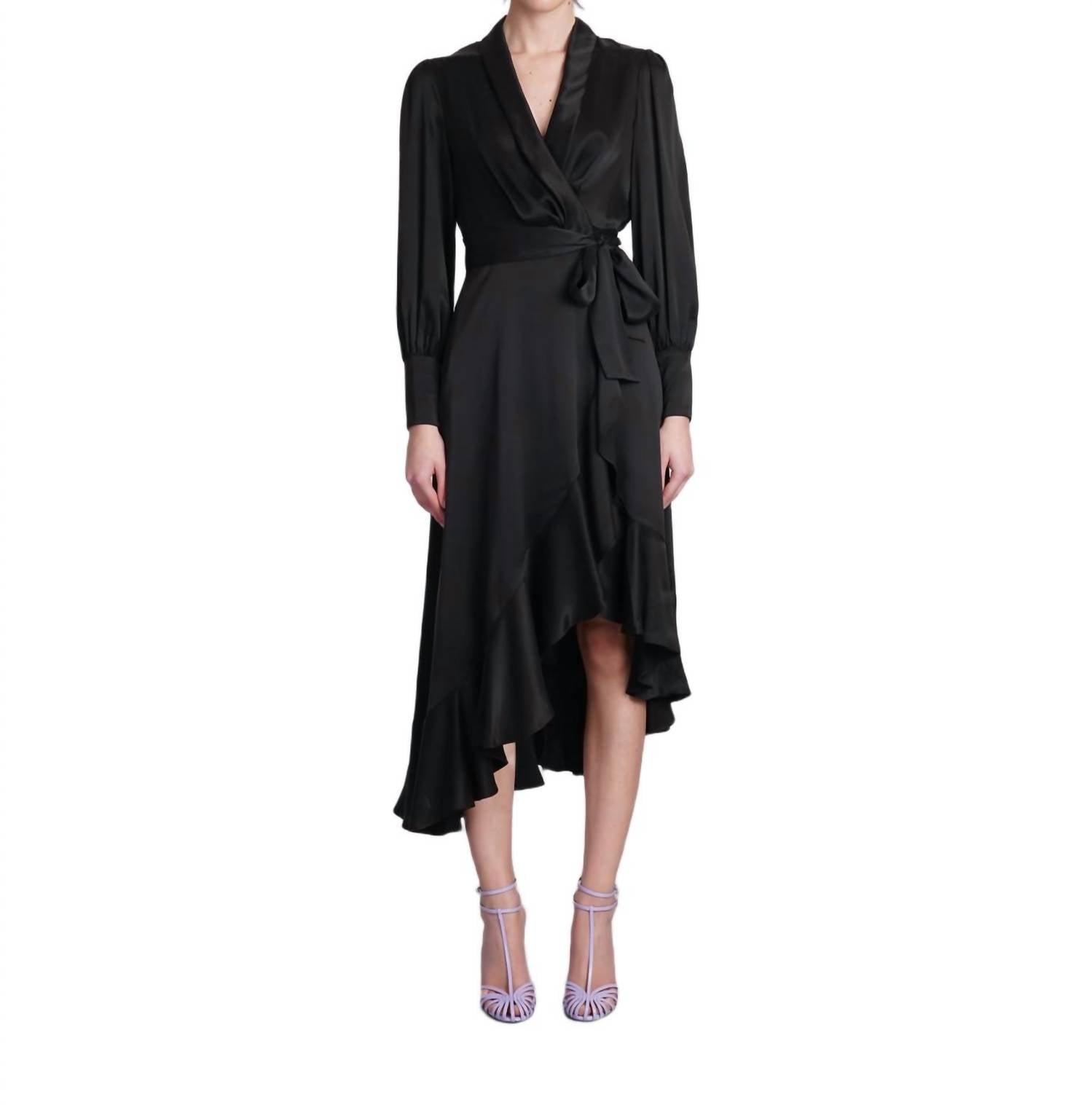 knee length dresses for ladies Silk Wrap Midi Dress