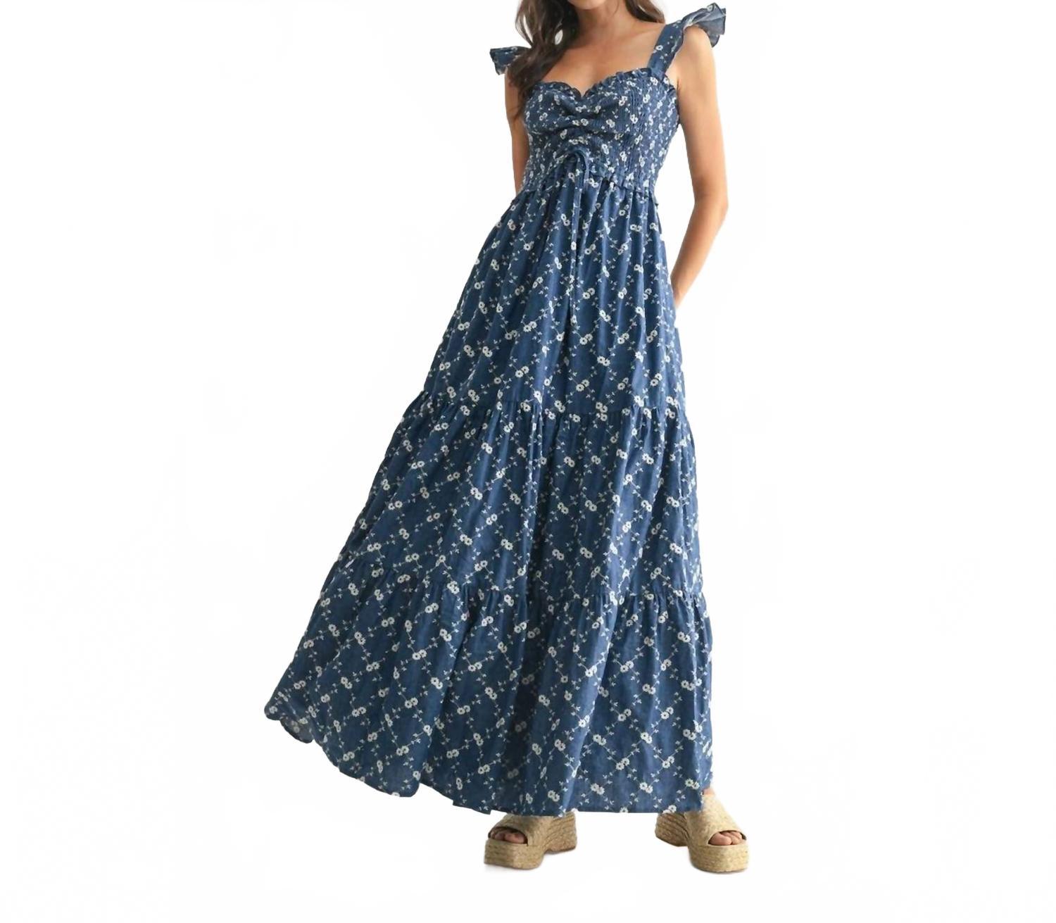 princess polly baby blue dress HELLO MOLLY Dotted Moment Satin Polka Dot Midi Dress Blue
