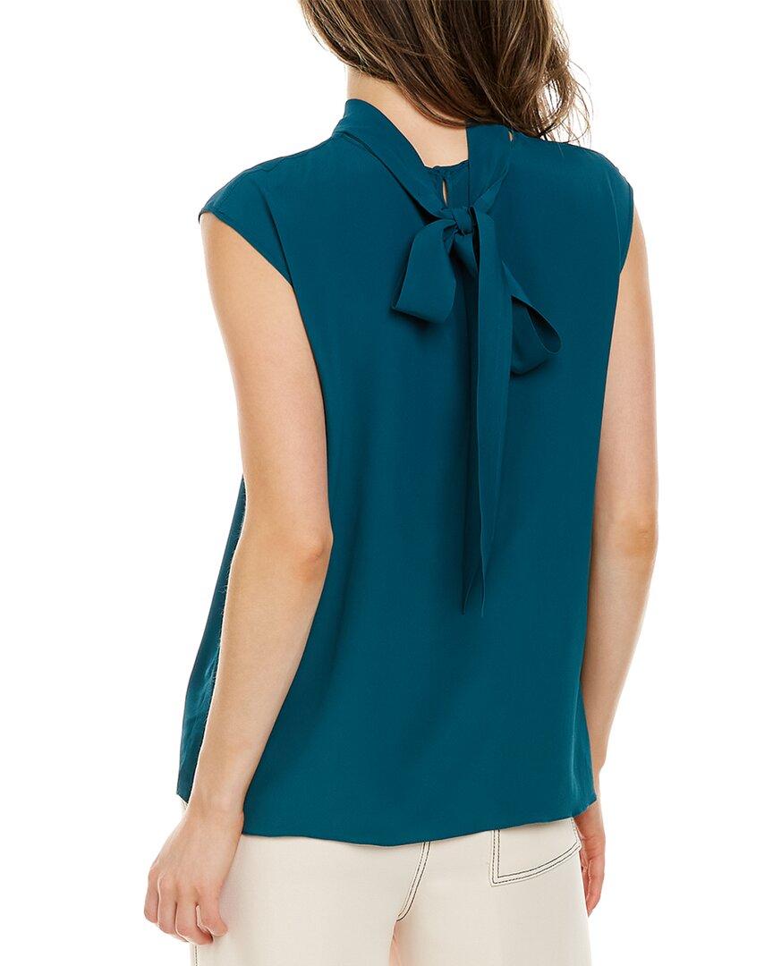 Les Copains Silk-blend Top in Green | Lyst