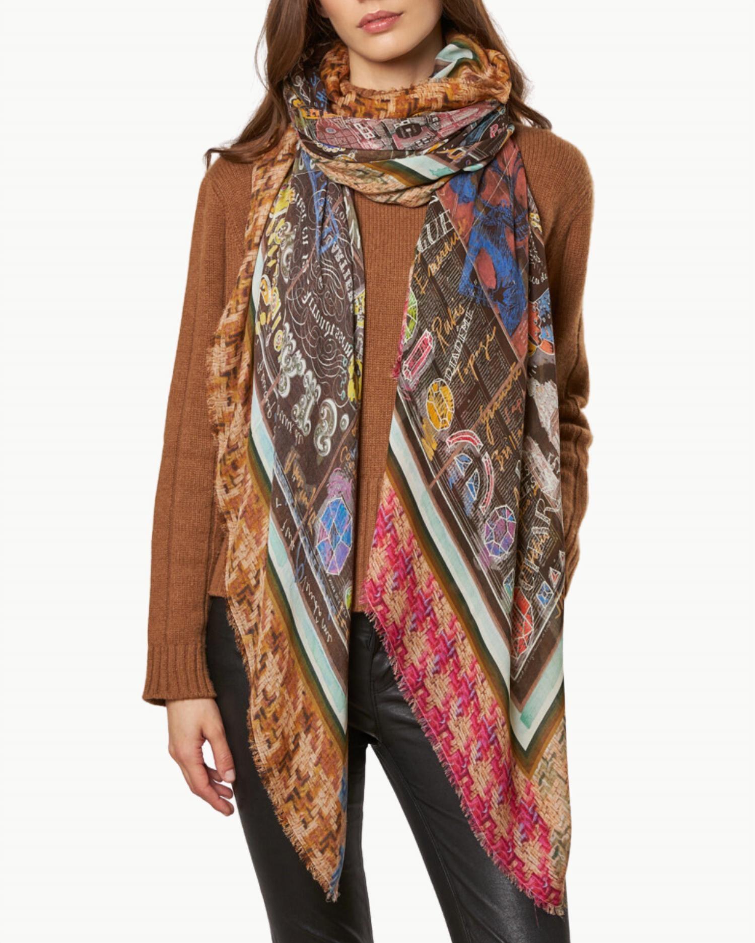 小物 Y's PINK x FALIERO SARTI STOLE gray Faliero Sarti Scarves and mufflers for Women | Online Sale