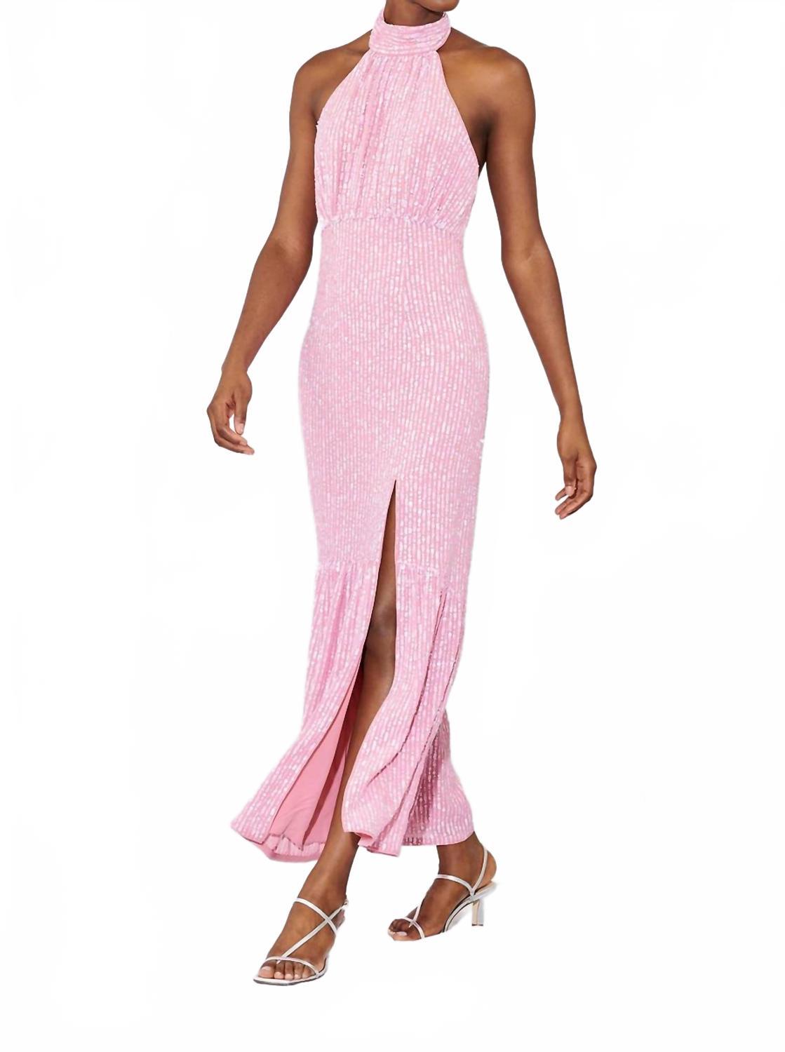 strapless open back dress Red Gingham Karima Maxi Dress