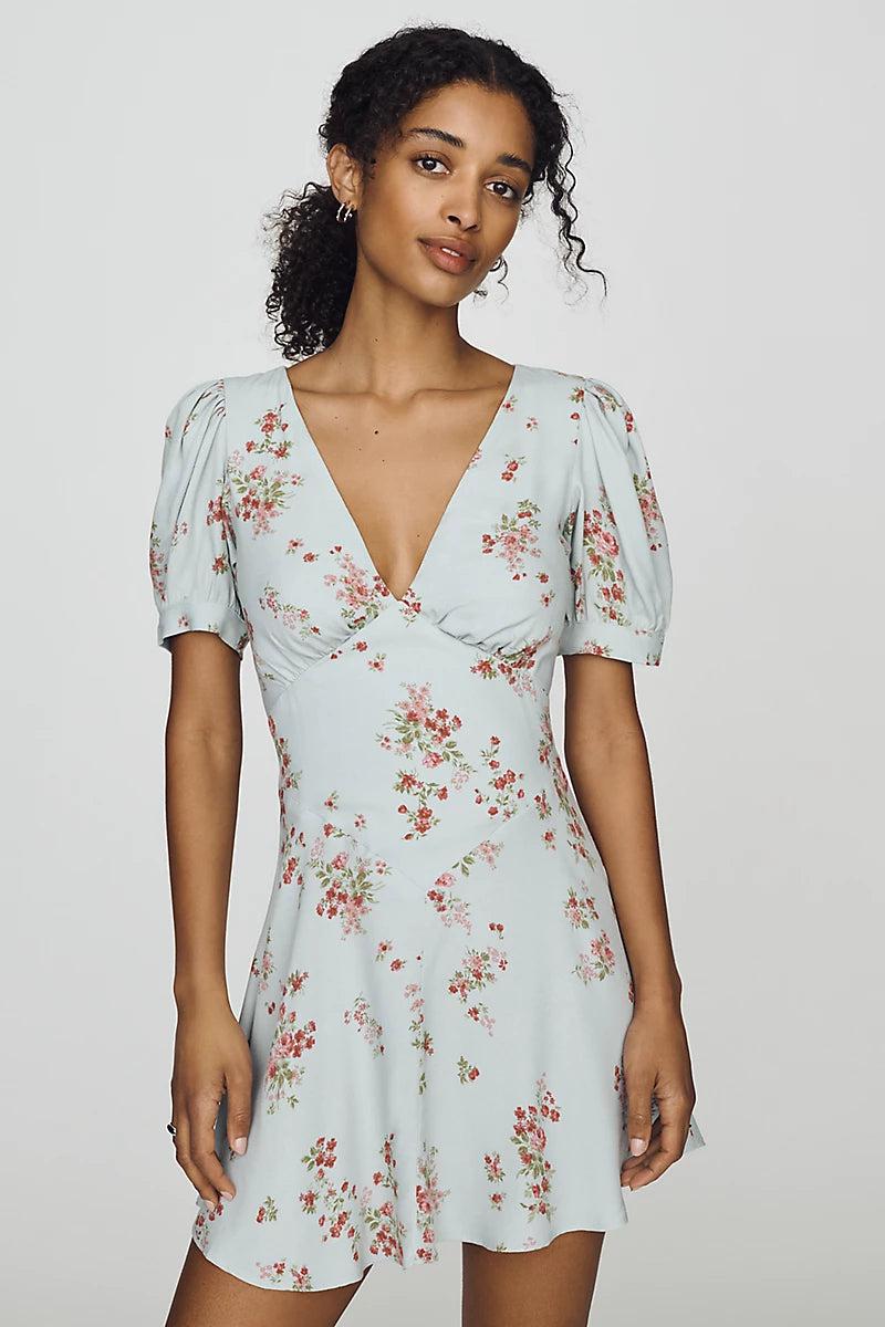 womens dress cotton ALMA Midi Ruby's cowgirl chic in knit sweater baring length. Core Colors:Herb Green Floral
