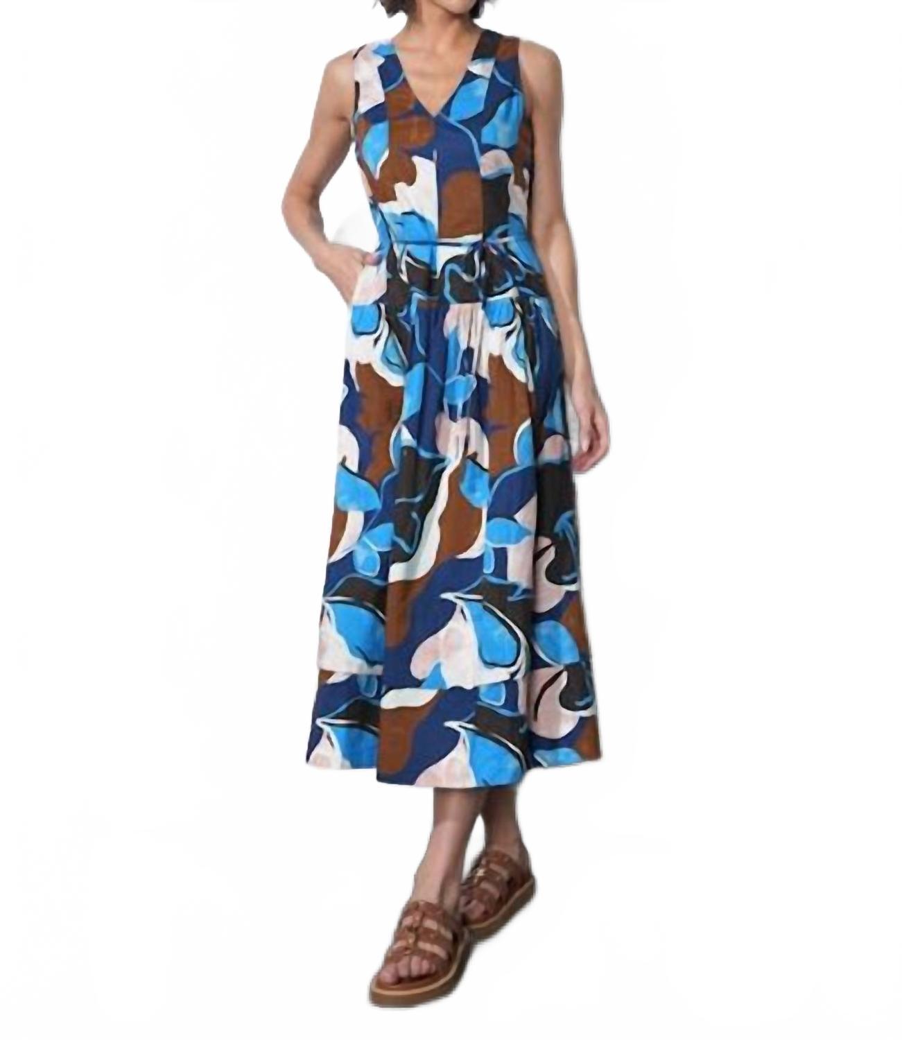 Greylin Abi Poplin Midi Dress in Blue | Lyst
