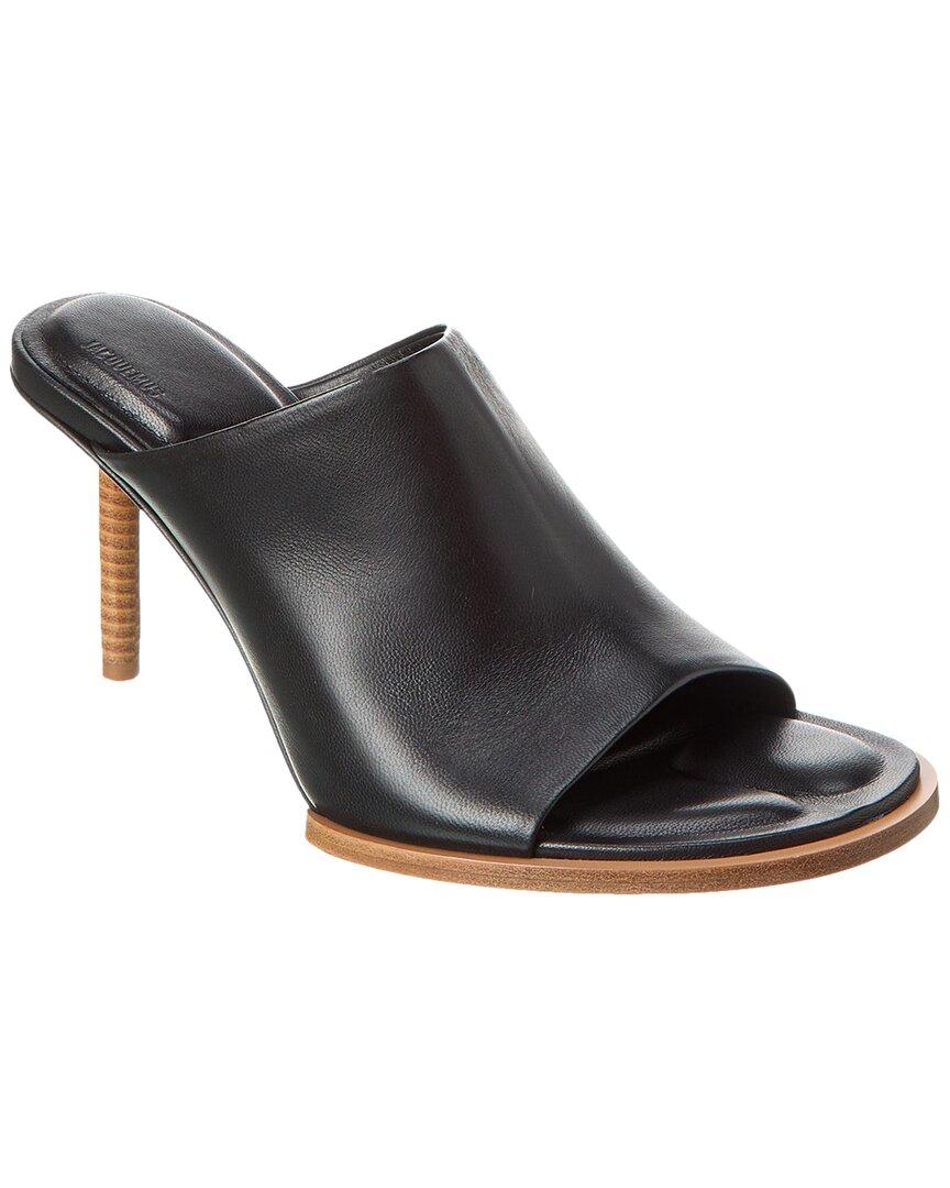 Jacquemus Les Mules Rond Carre Leather Mule in Black | Lyst