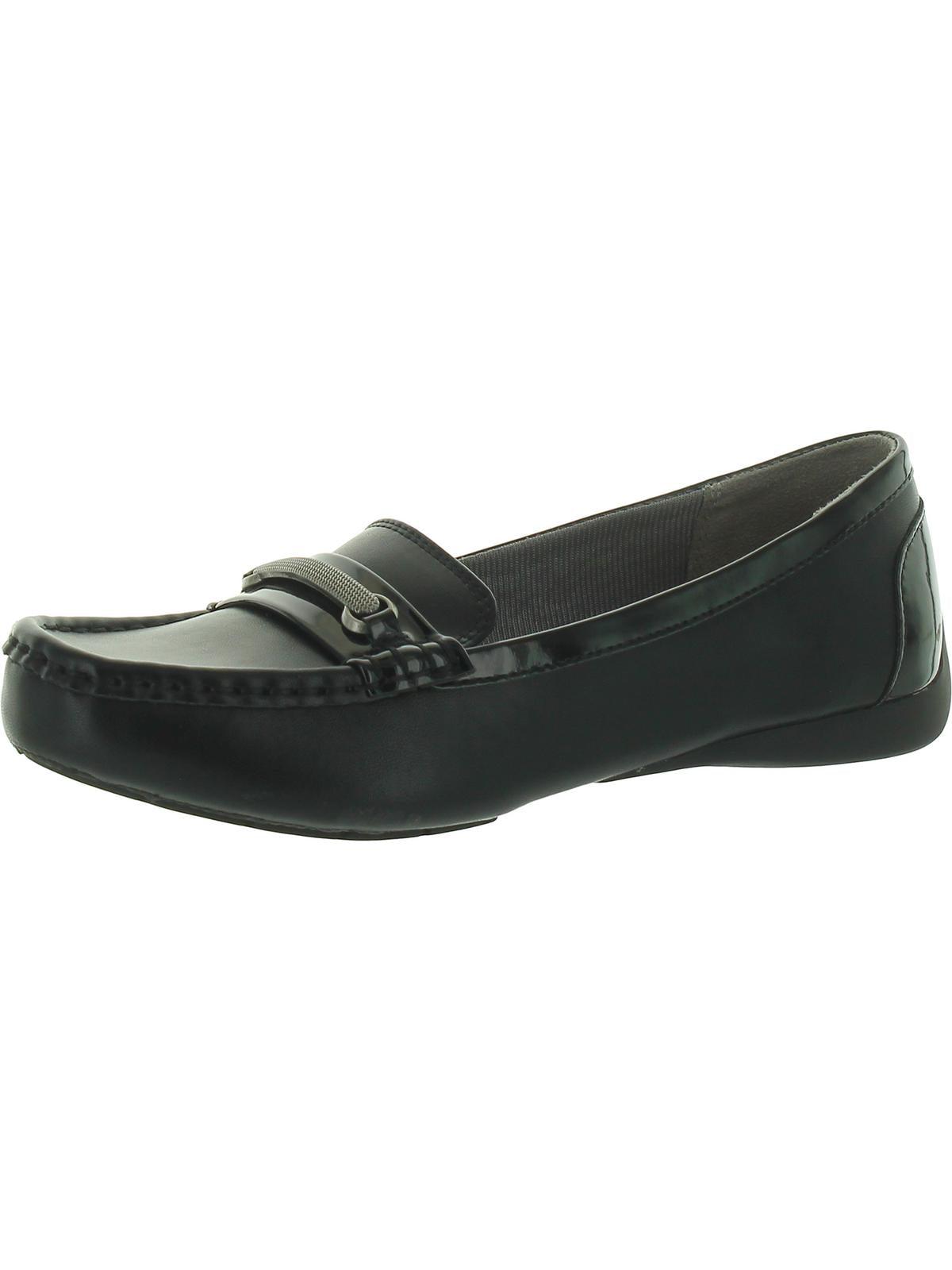 Abella Sofiah Faux Leather Slip on Loafers in Black Lyst