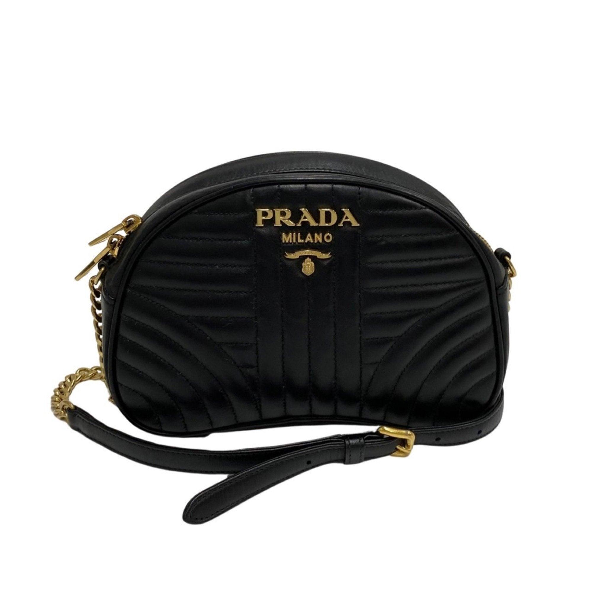 Prada Diagramme Leather Shoulder Bag (preowned) in Black Lyst