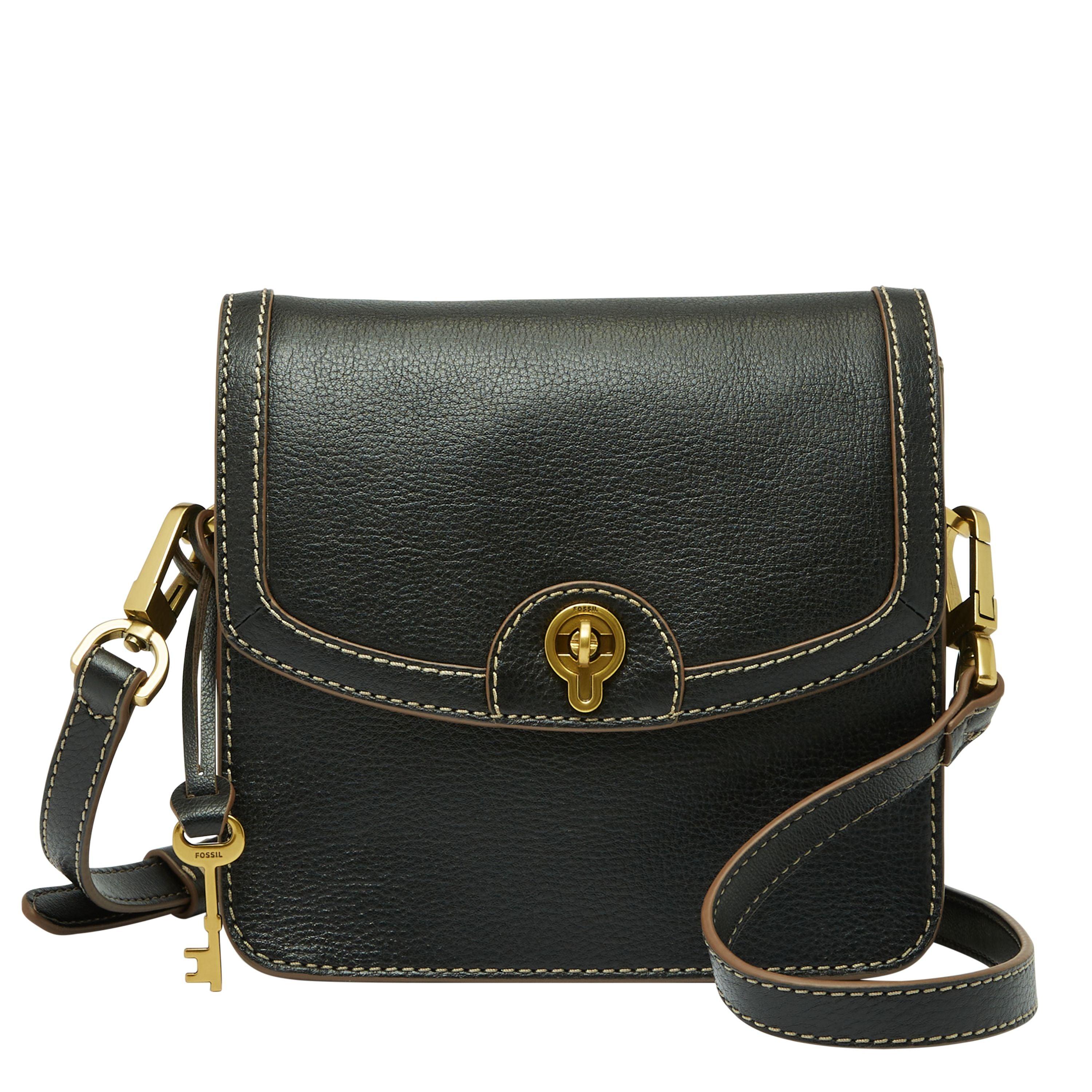 Fossil Ainsley Litehide Leather Small Flap Crossbody in Black Lyst