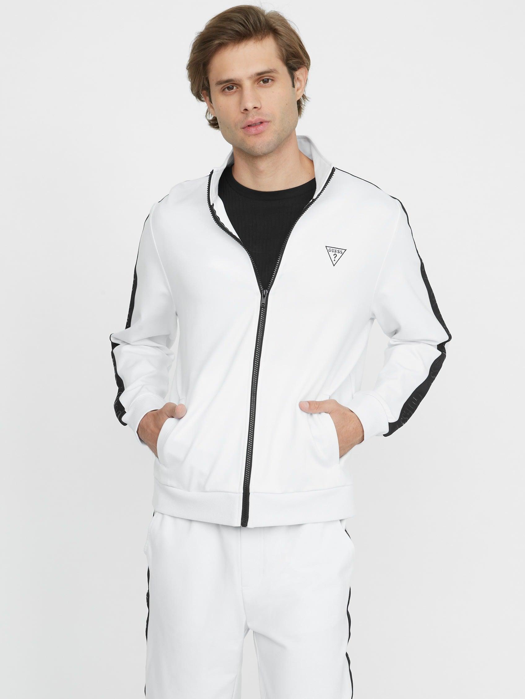 Guess Factory Eco Andrew Logo Zip-up in White | Lyst