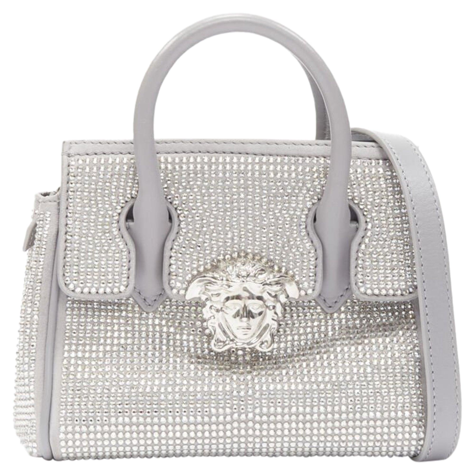 Versace Palazzo Empire Mini Limited Edition Crystal Crossbody Bag in Gray Lyst