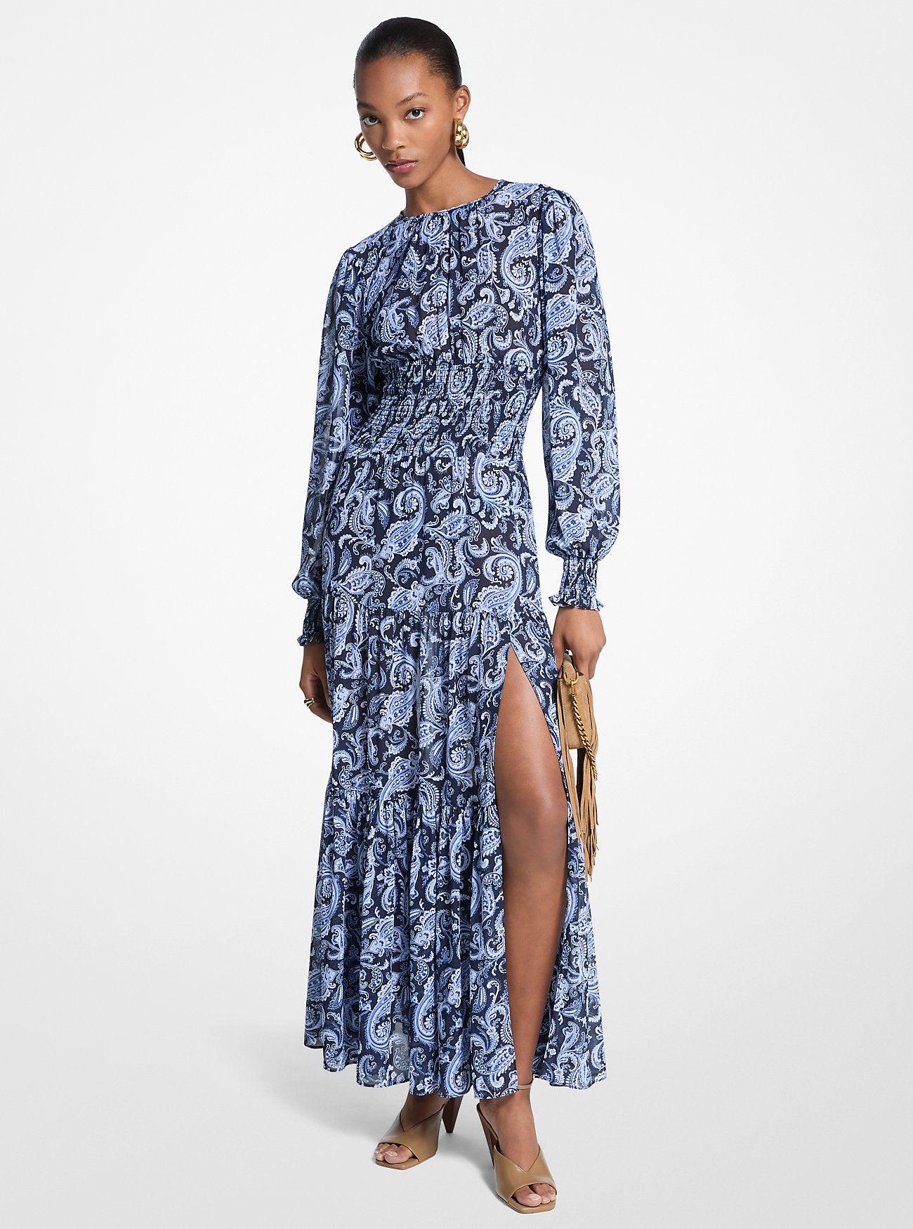 maxi michael kors dress Michael Kors Collection Women's Tassel-Fringe Wool Maxi Dress - Espresso