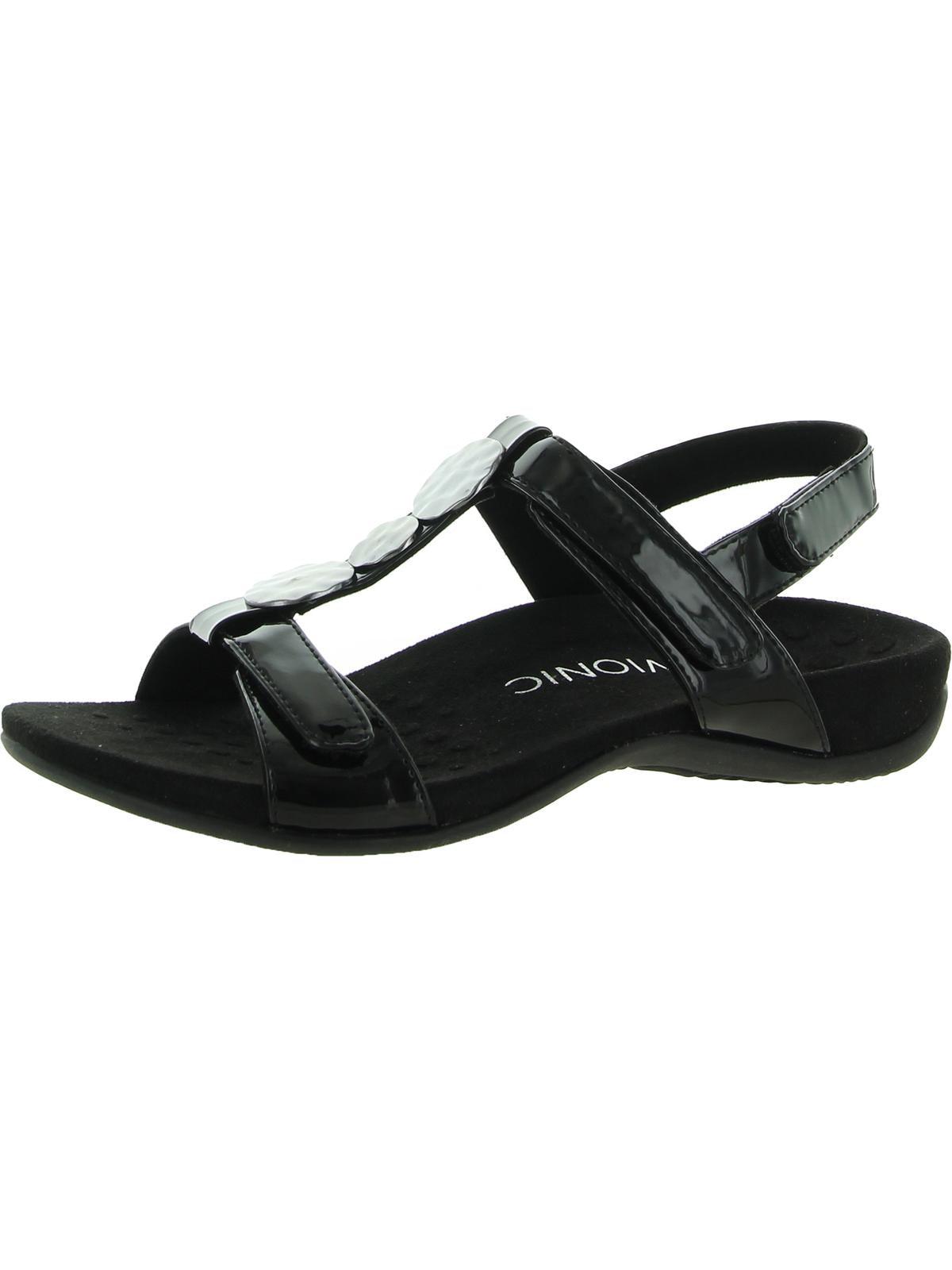 Vionic Farra Patent Leather Wedge Sandals in Black Lyst