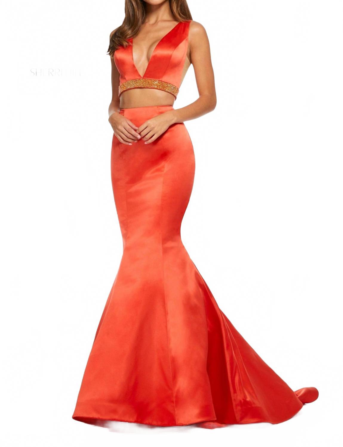 Sherri Hill 2-Piece Mermaid Formal Dress in Red | Lyst