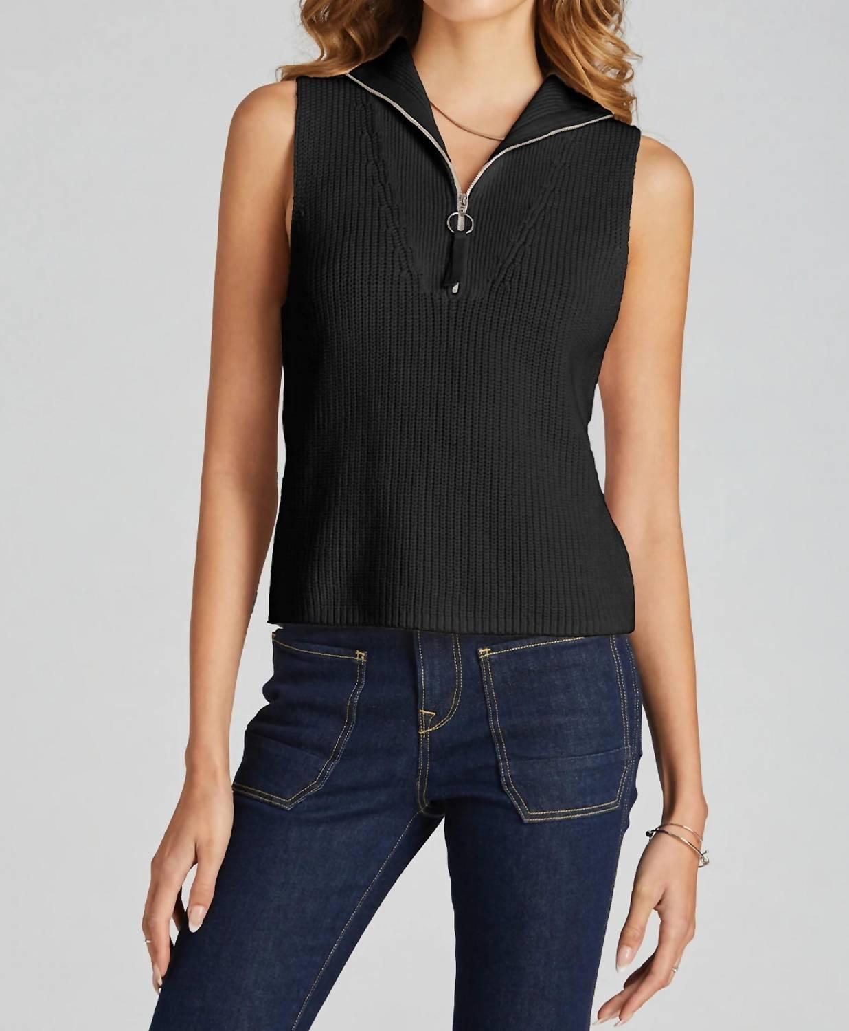 525 America Sleeveless Half Zip Sweater 
