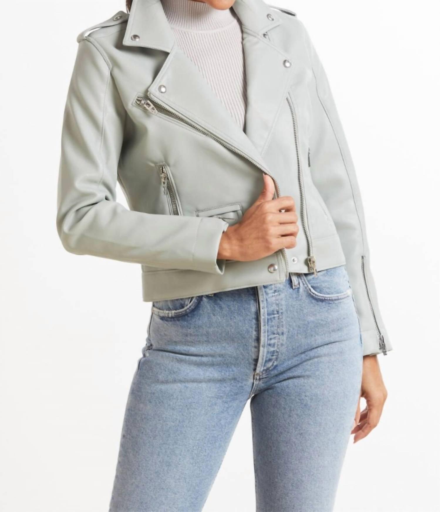Blank NYC Faux Leather Moto Jacket in Blue Lyst