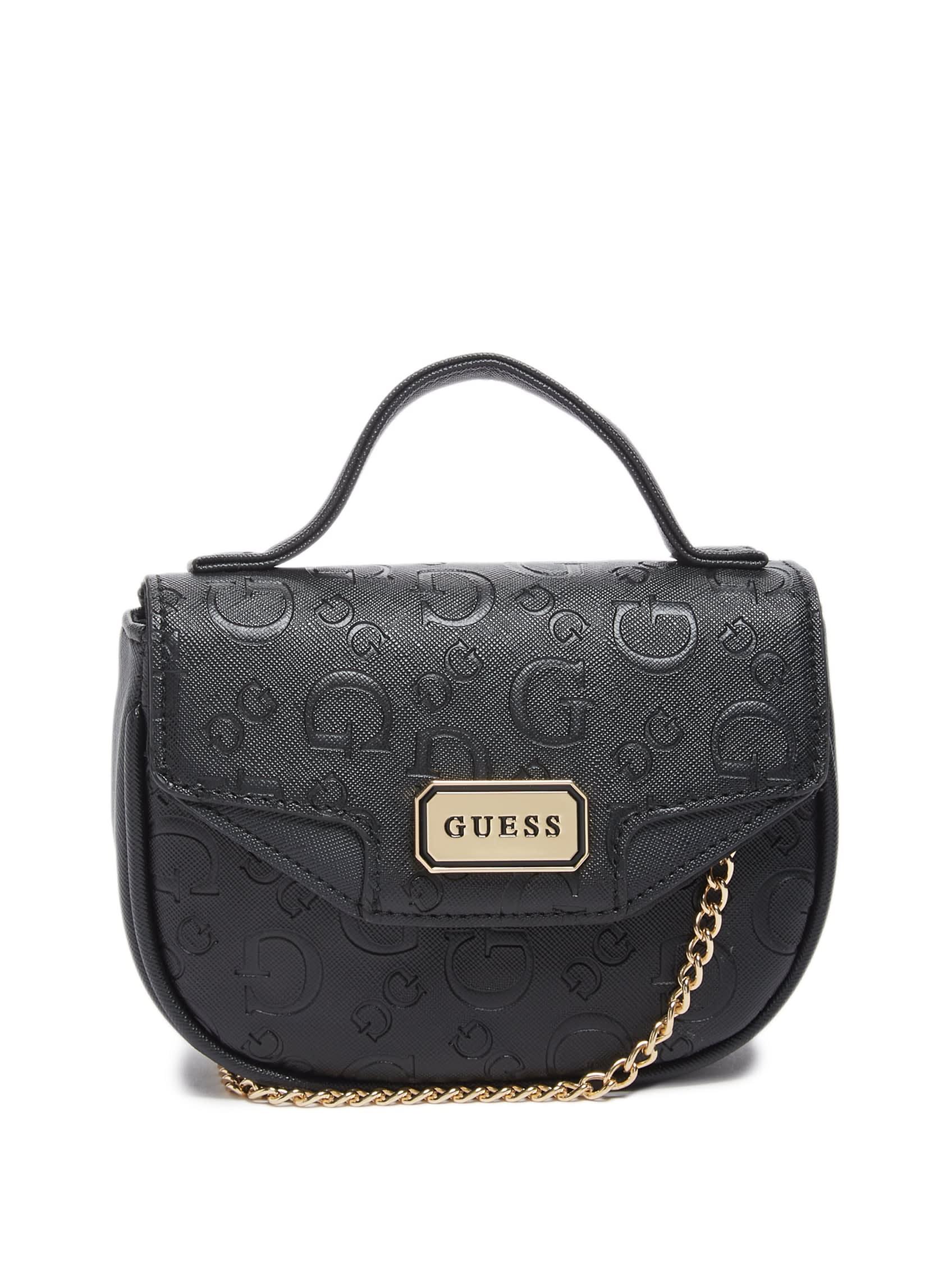 Guess Factory Nora Mini Top Handle Crossbody in Black | Lyst