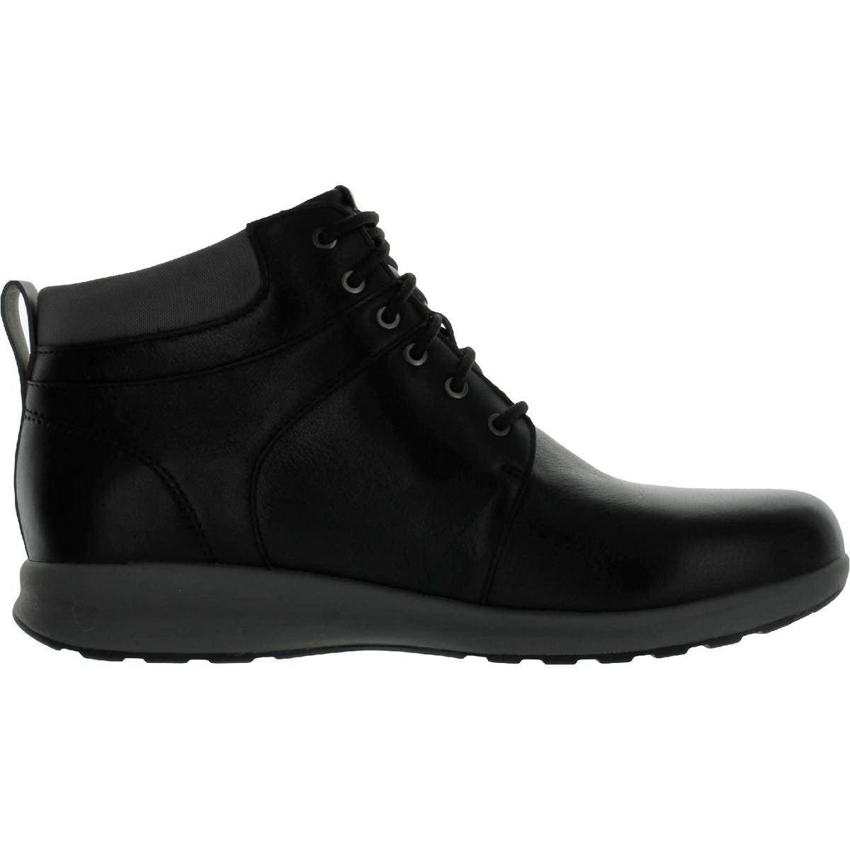 Clarks Un Adorn Walk Leather Round Toe Ankle Boots in Black | Lyst