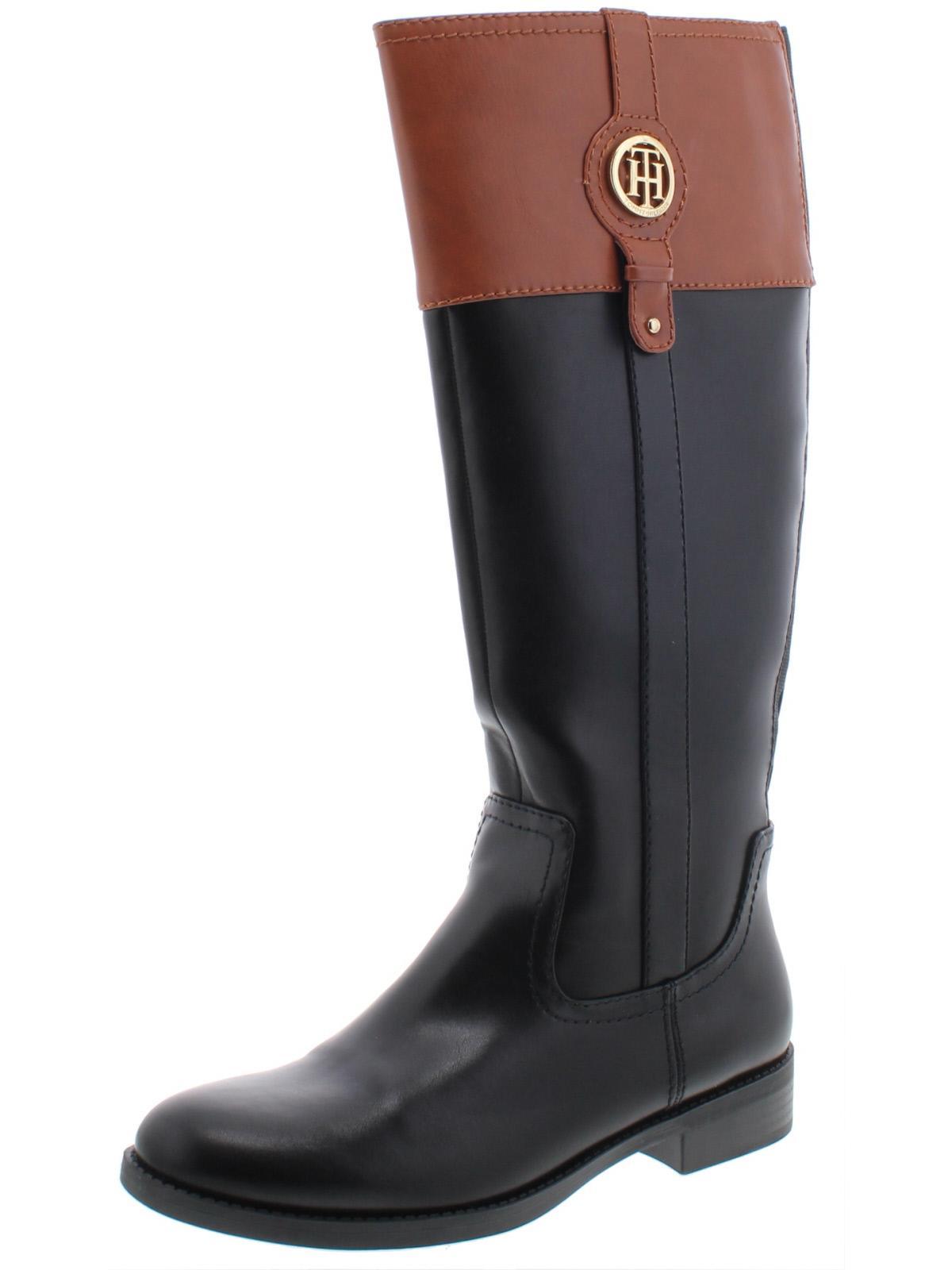 Tommy Hilfiger Imina 3 Faux Leather Knee-high Riding Boots in Black | Lyst