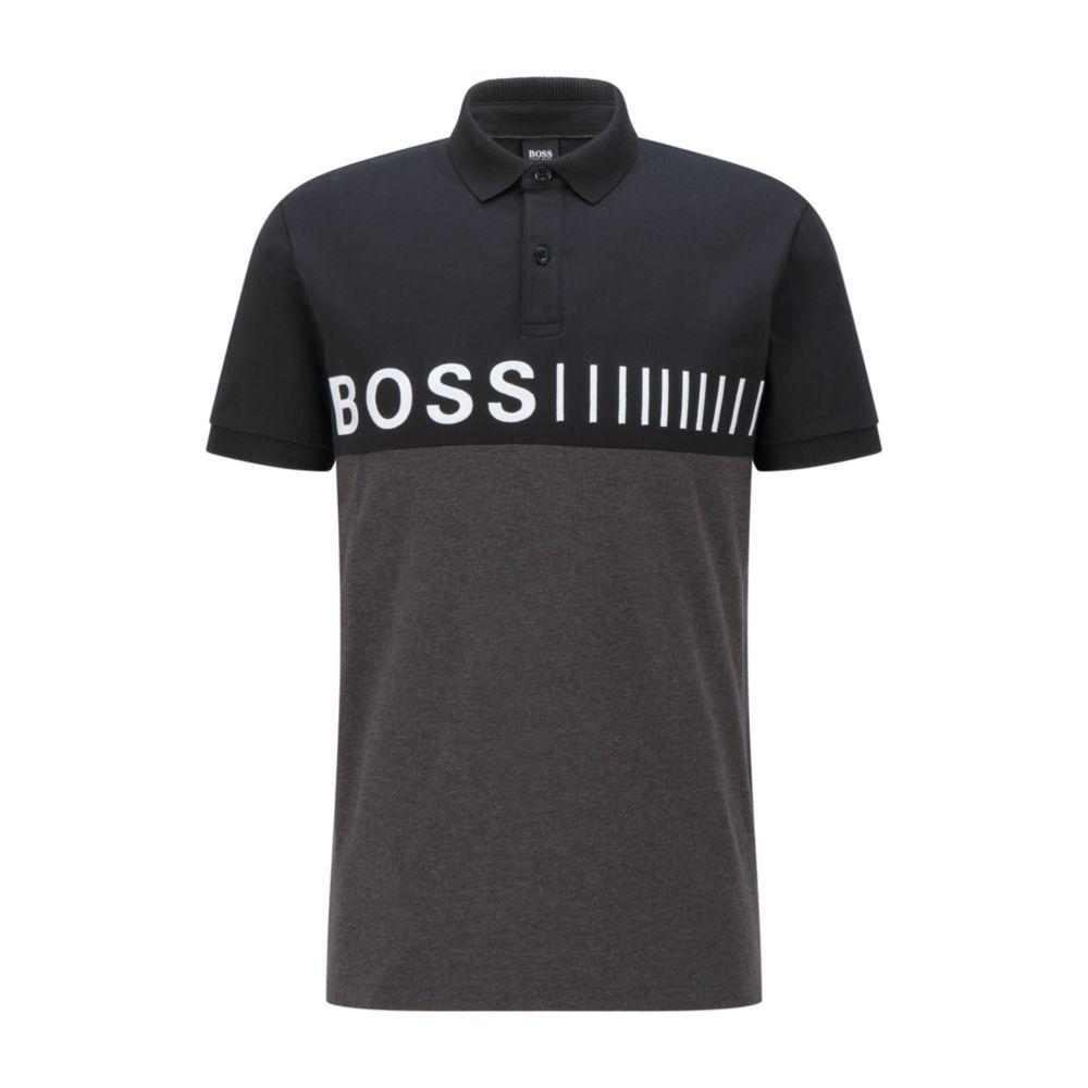 BOSS by HUGO BOSS Hugo - Cotton Polo Shirt With Embroidered Logo Artwork in  Black for Men | Lyst