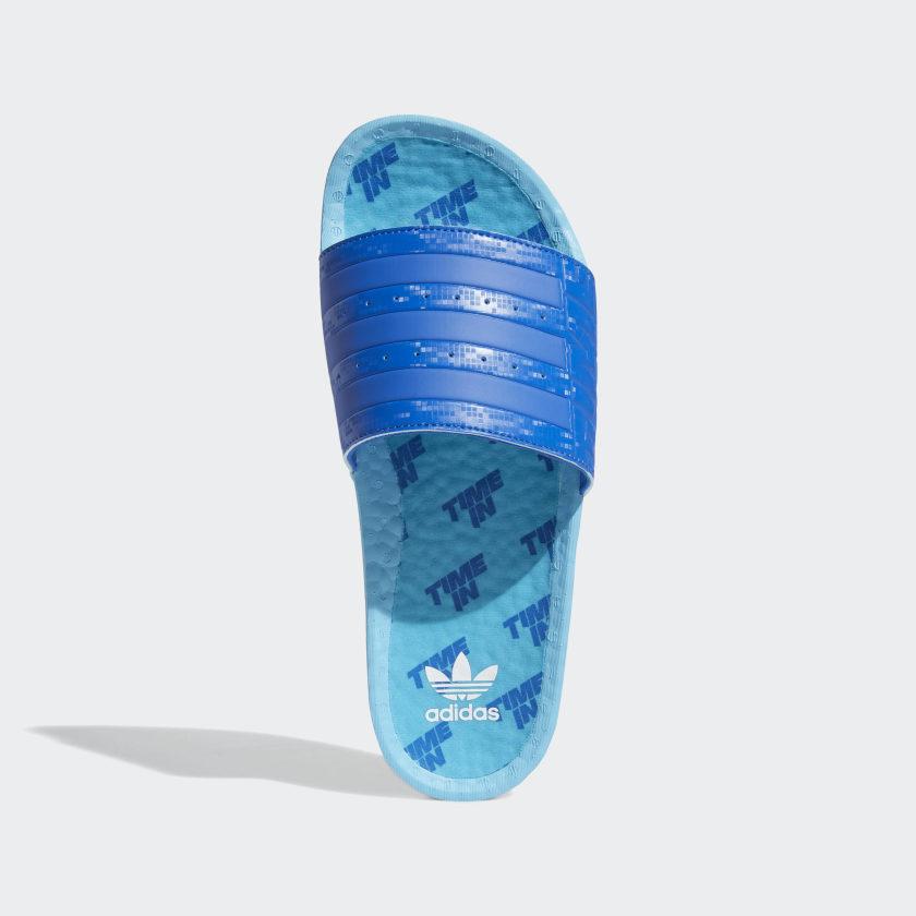 adidas Ninja Time In Adilette Boost Slides in Blue for Men | Lyst