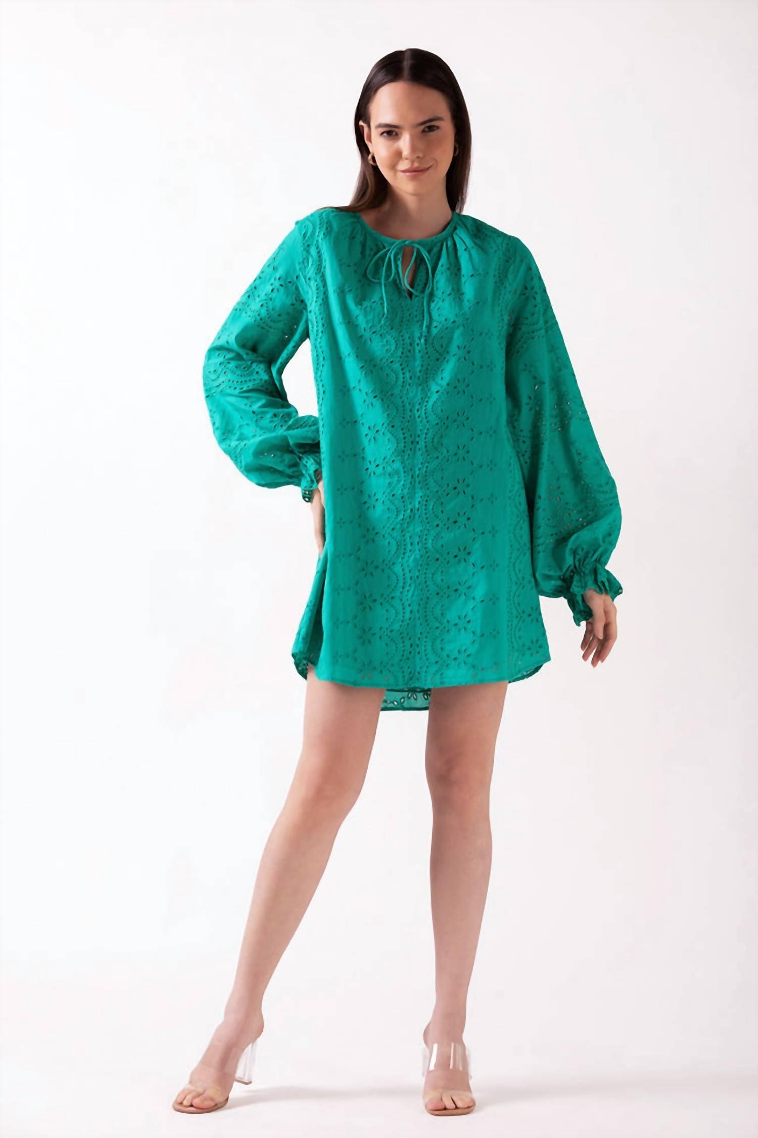 knee length dresses for ladies Long-Sleeve Sadie Shift Dress in Evergreen | Color - Evergreen Ponte / XXL main image 0