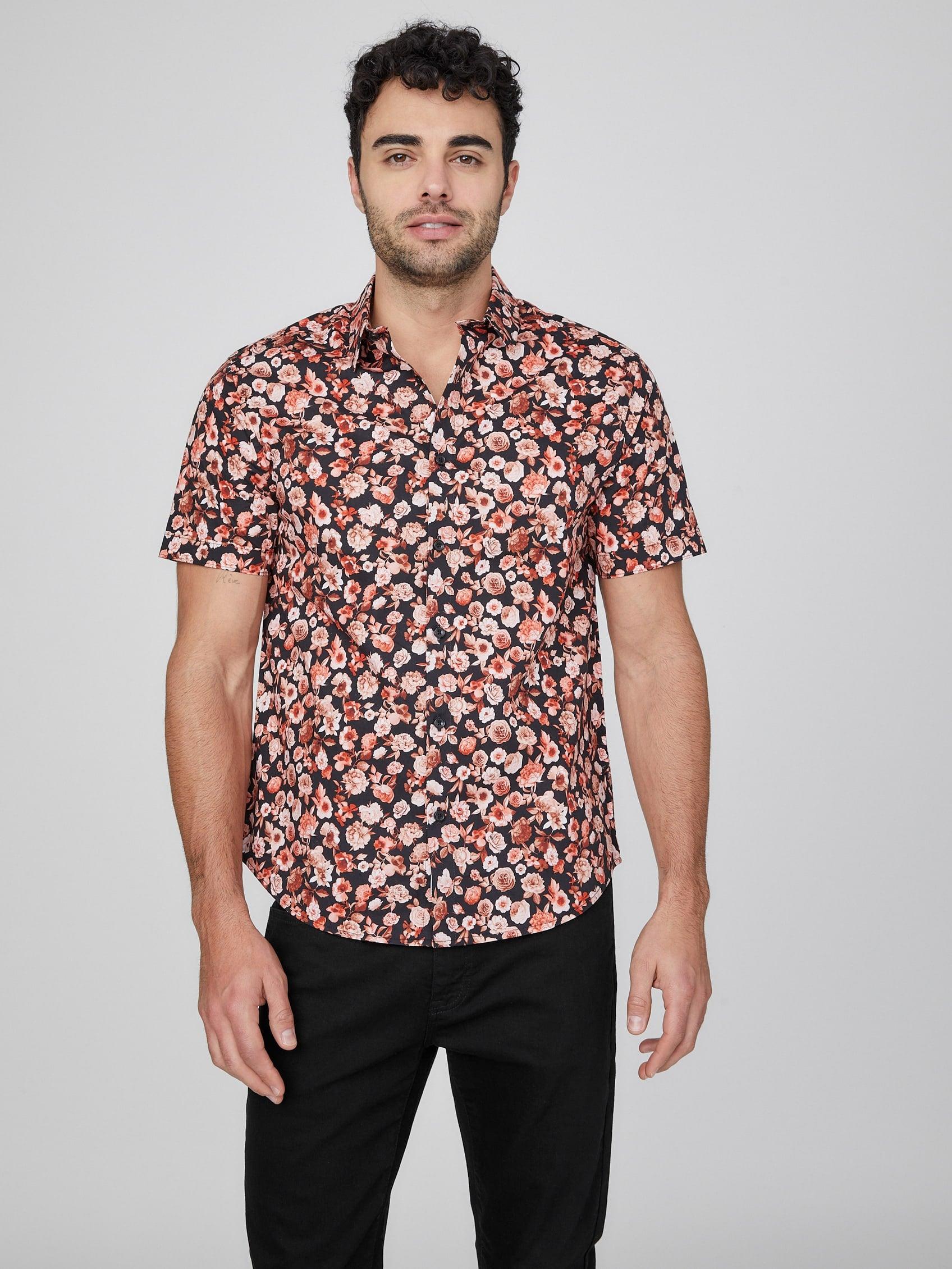 Guess Factory Ronaldo Floral Shirt in Red for Men | Lyst