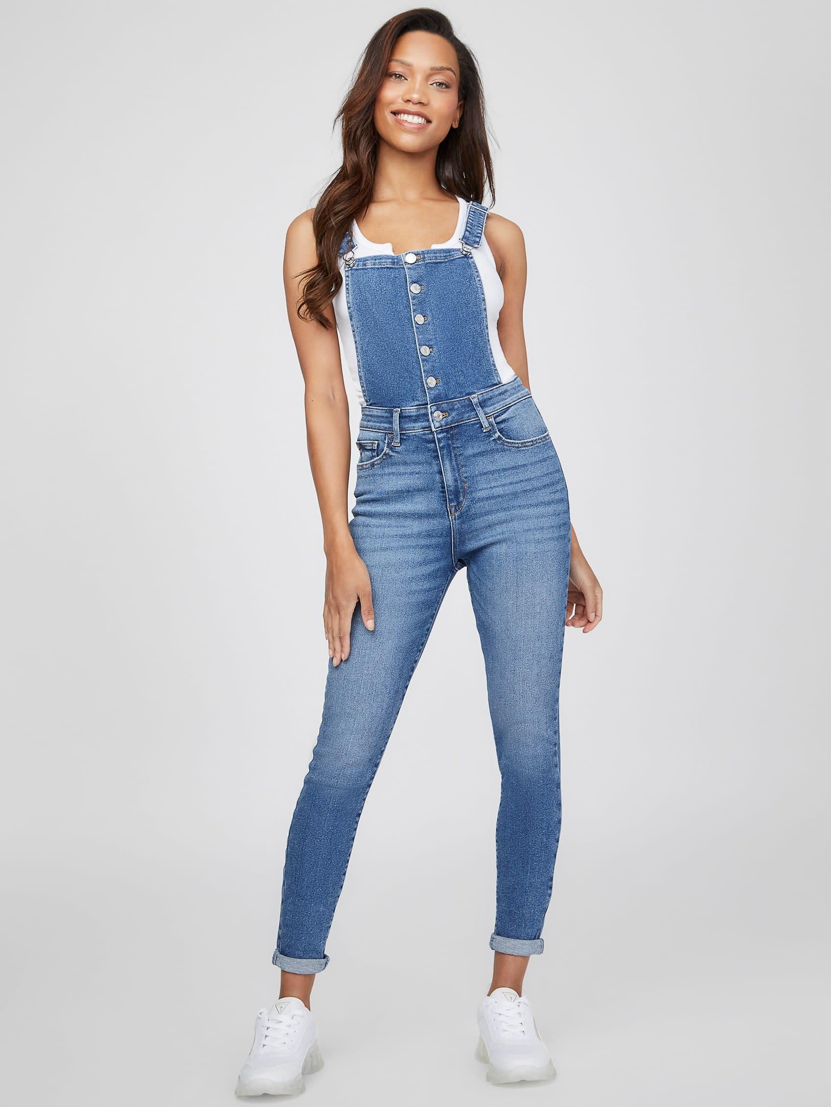 Guess Factory Julep Denim Overalls in Blue | Lyst