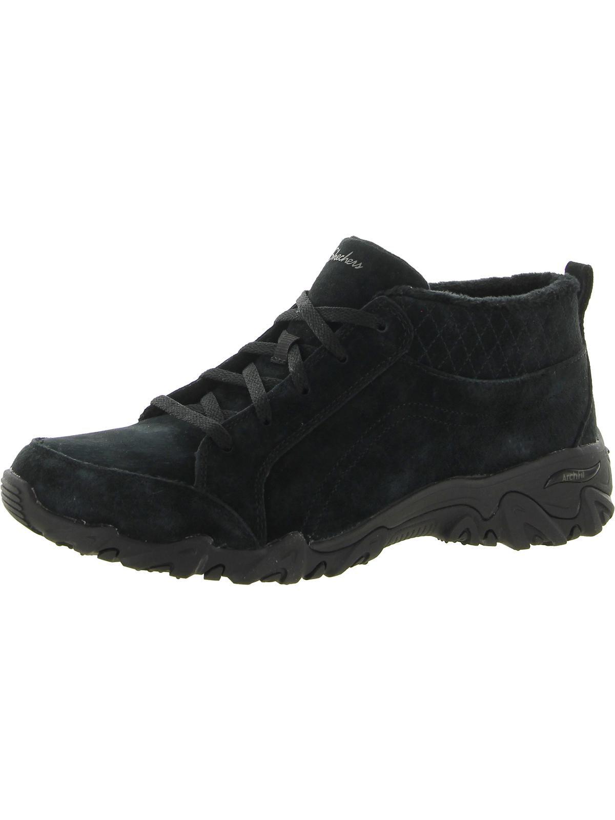 Skechers black suede best sale shoes