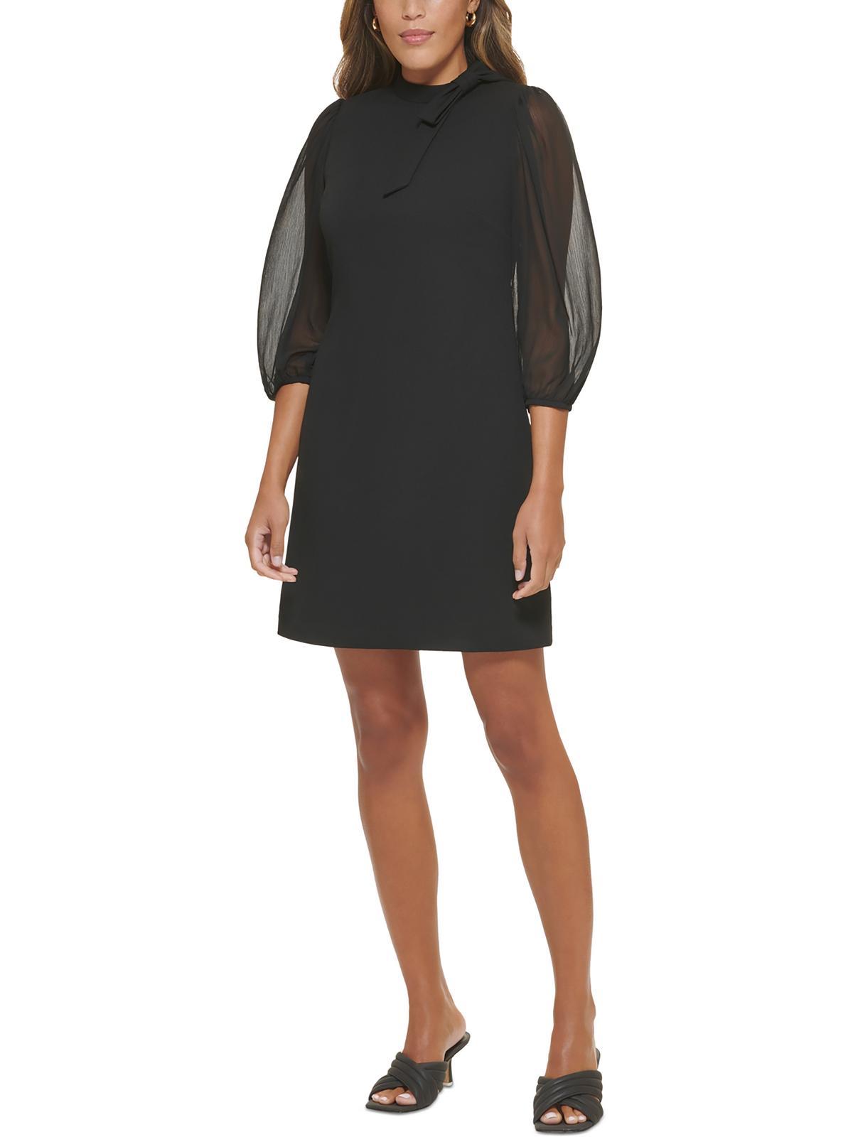 Calvin klein black illusion dress discount