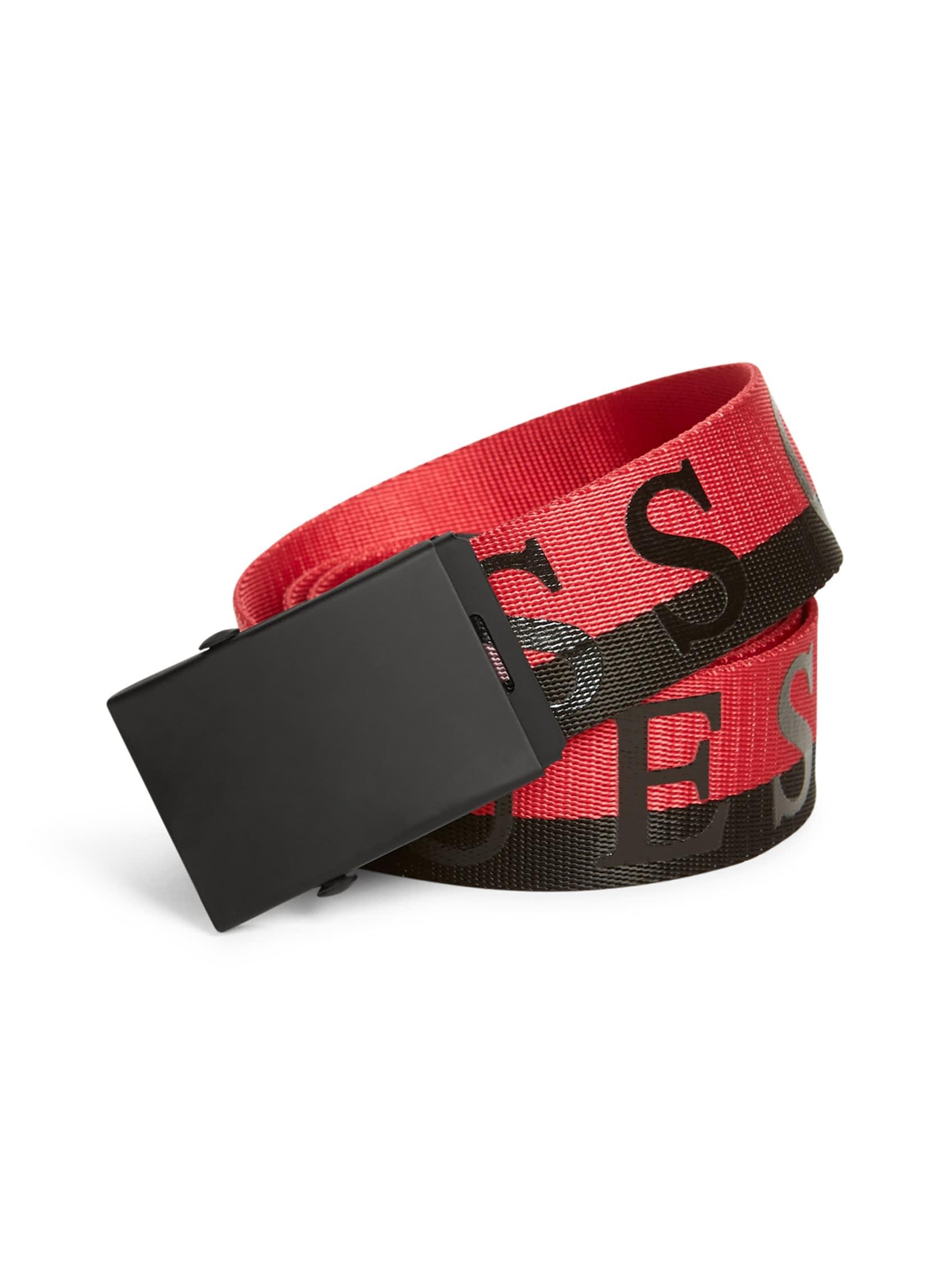 Guess Factory Two-tone Logo Belt in Red | Lyst