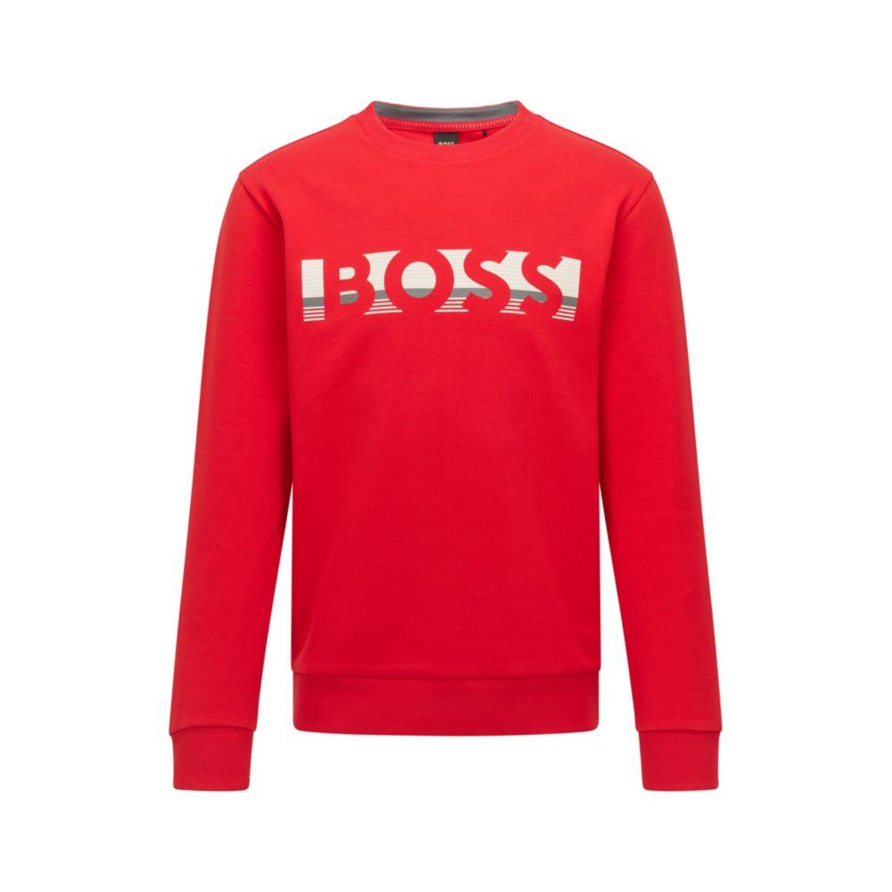 BOSS by HUGO BOSS Hugo - Cotton Blend Sweatshirt in Red for Men | Lyst
