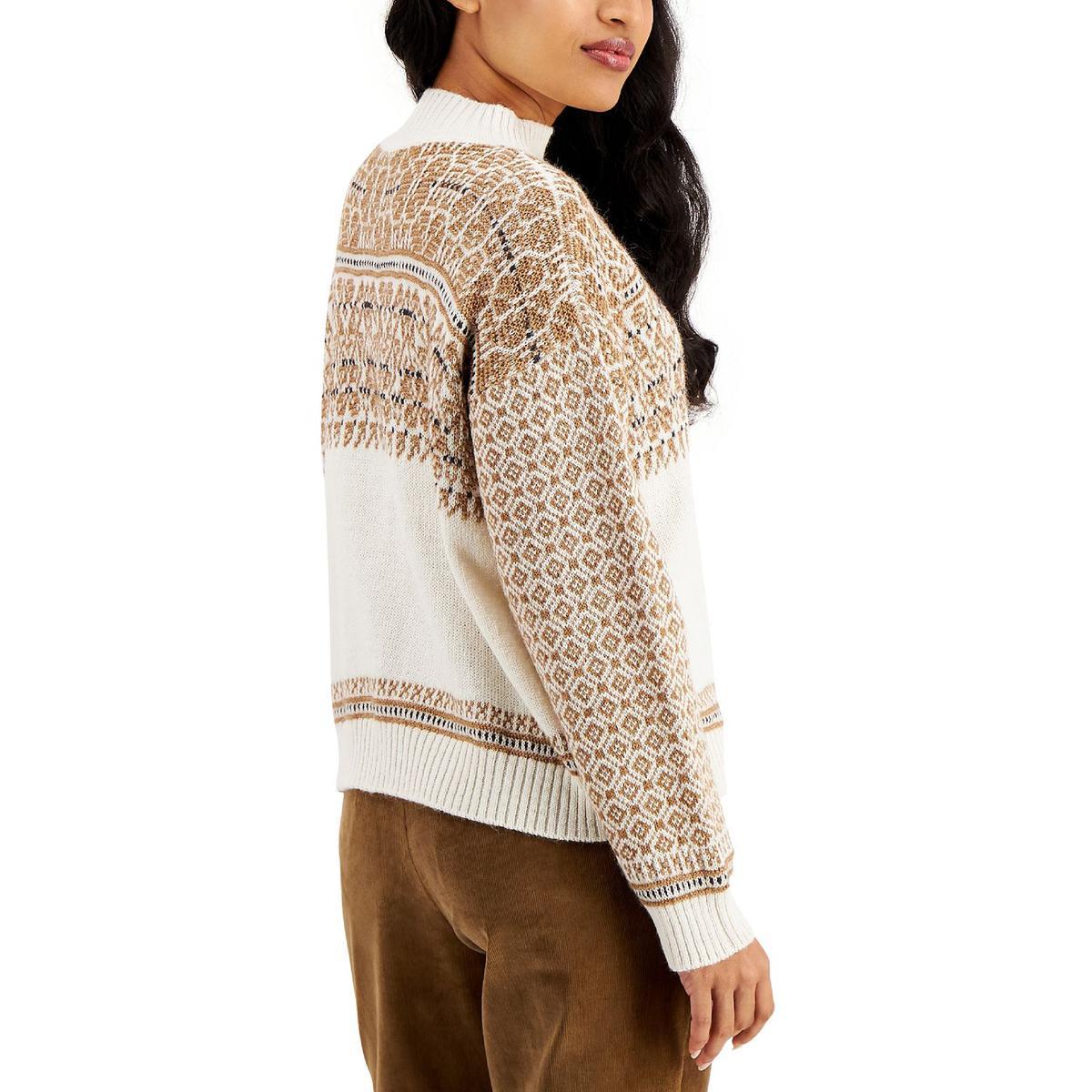 patterned mock turtleneck