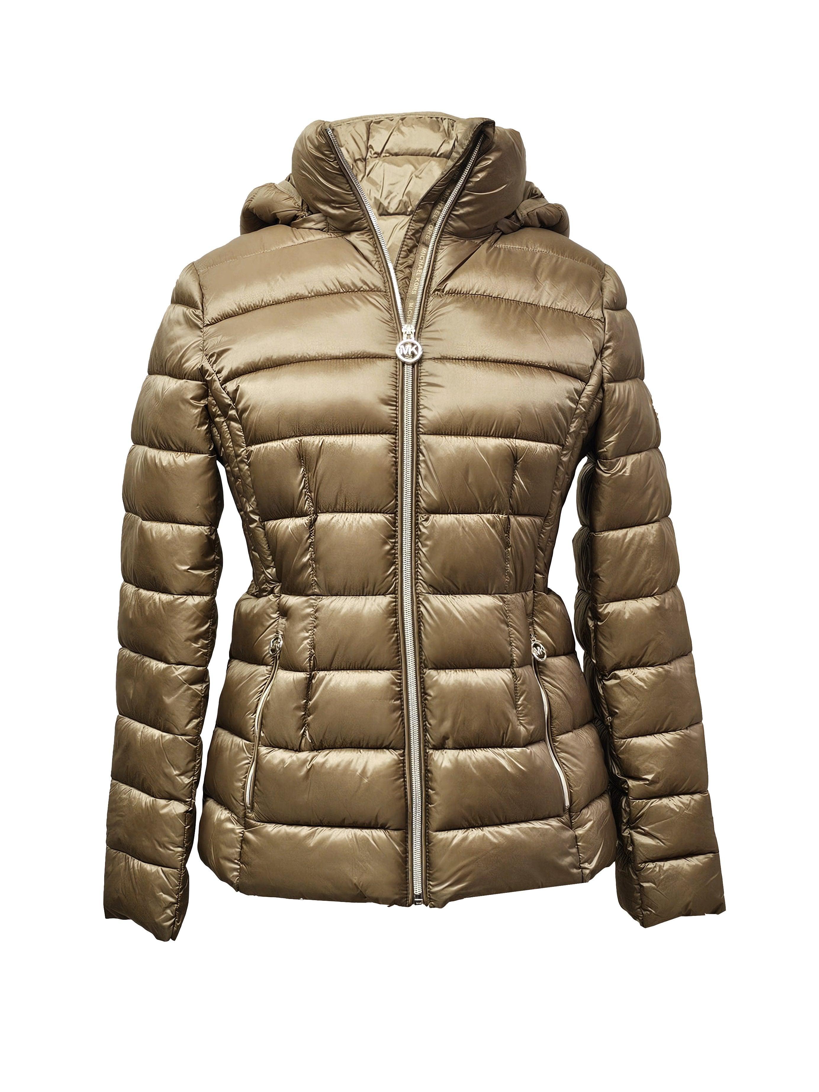 Michael kors packable down jacket taupe hot sale
