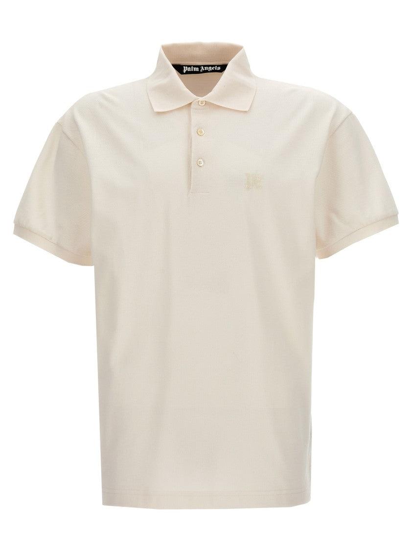 Tシャツ・カットソー Palm Angels 'Monogram' polo shirt Palm Angels monogram-embroidered Cotton Polo Shirt | White