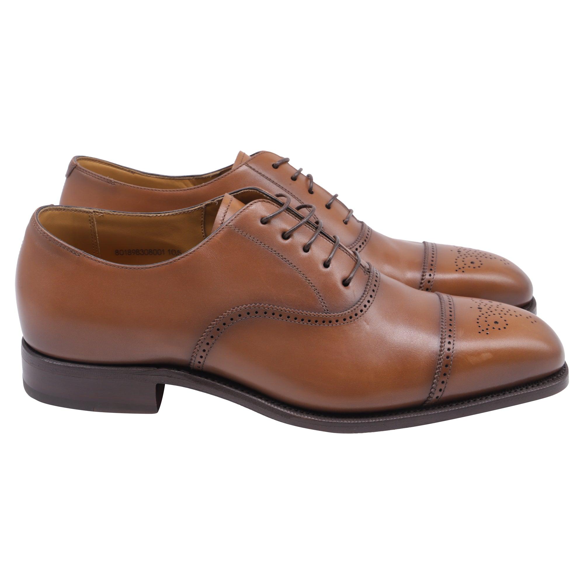Polo Ralph Lauren Saddle Brown cap toe Broque oxford Shoes Made in USA US 9.5 D Vintage Ralph Lauren Oxford Shoes - Etsy main image 2