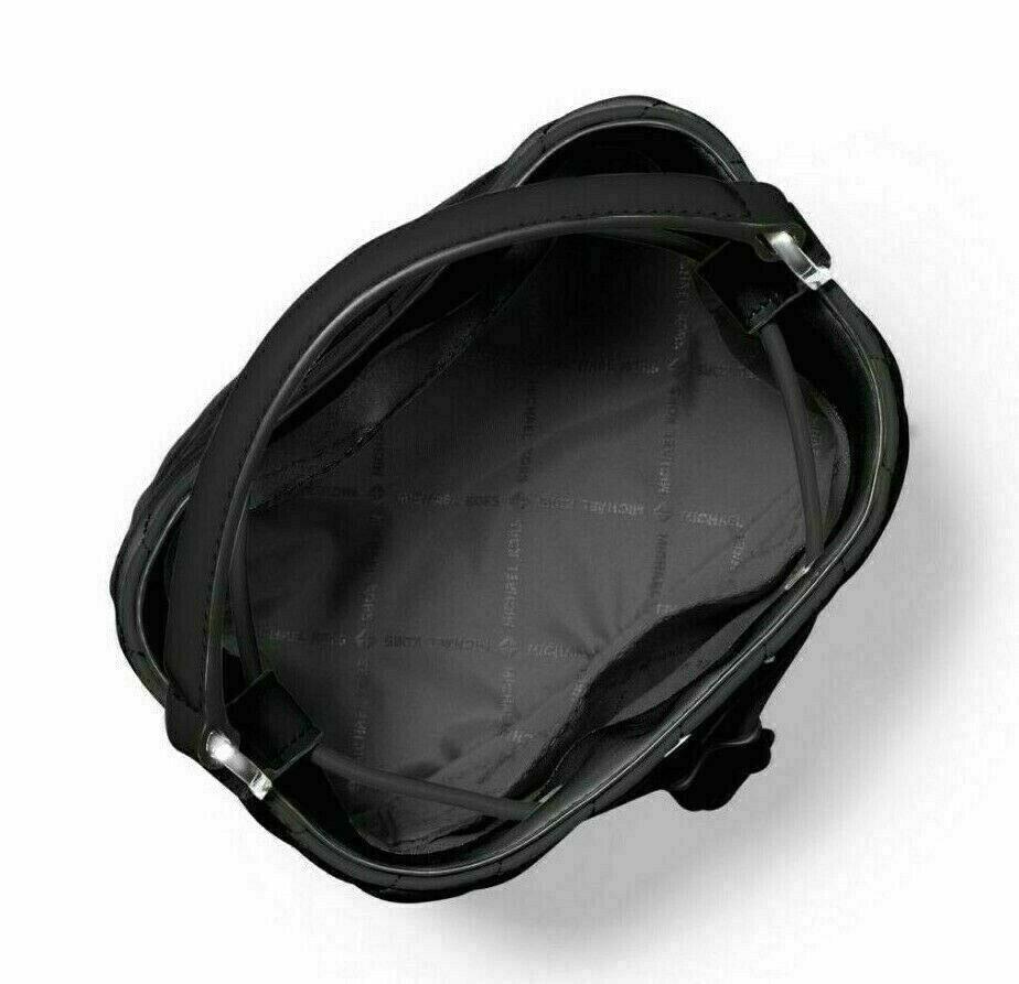 Michael Kors Suri Medium Bucket Crossbody Quilted Vegan Faux Leather Bag  (Black)