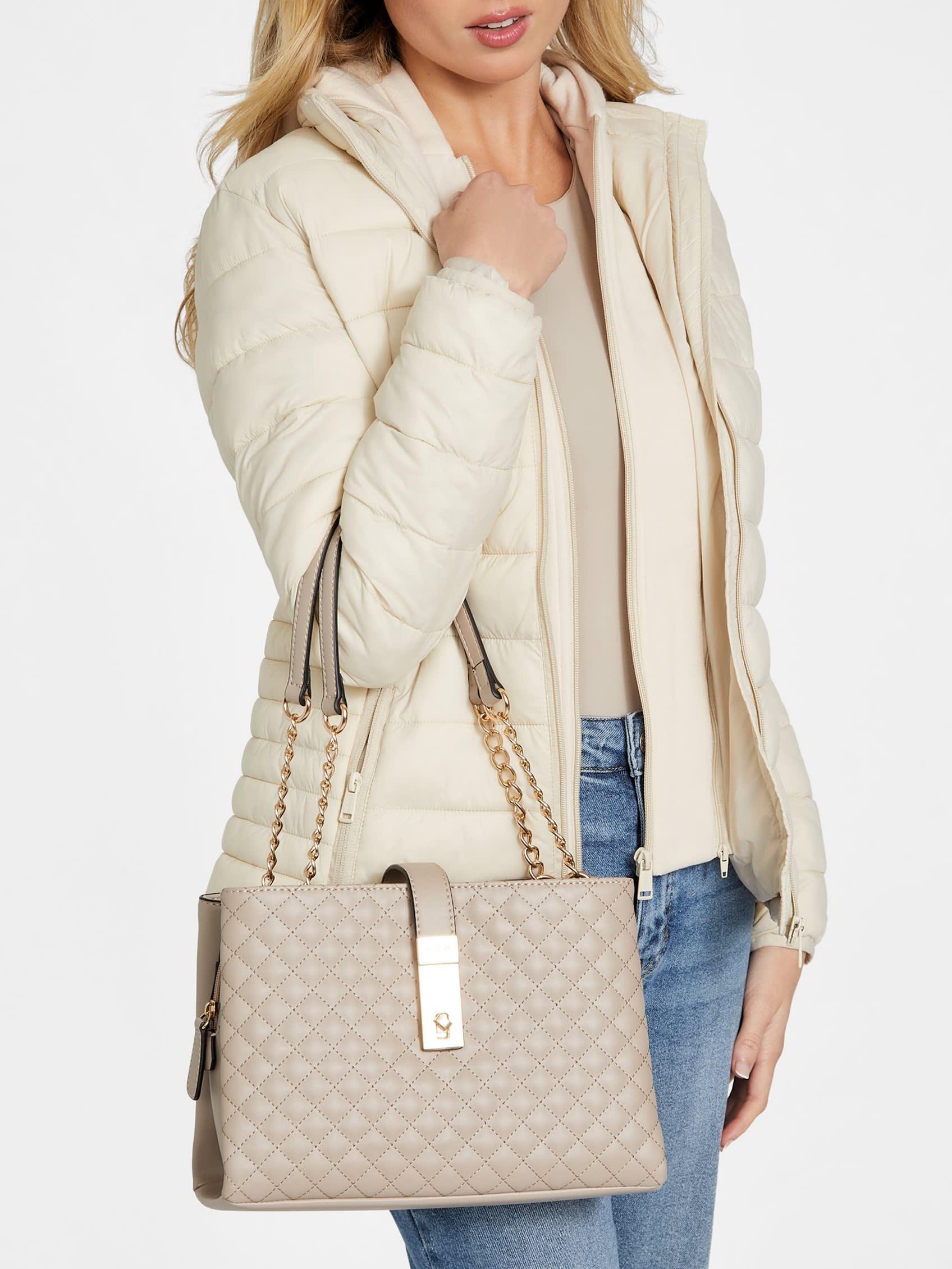 Guess Factory Cedar Quilted Satchel in White | Lyst