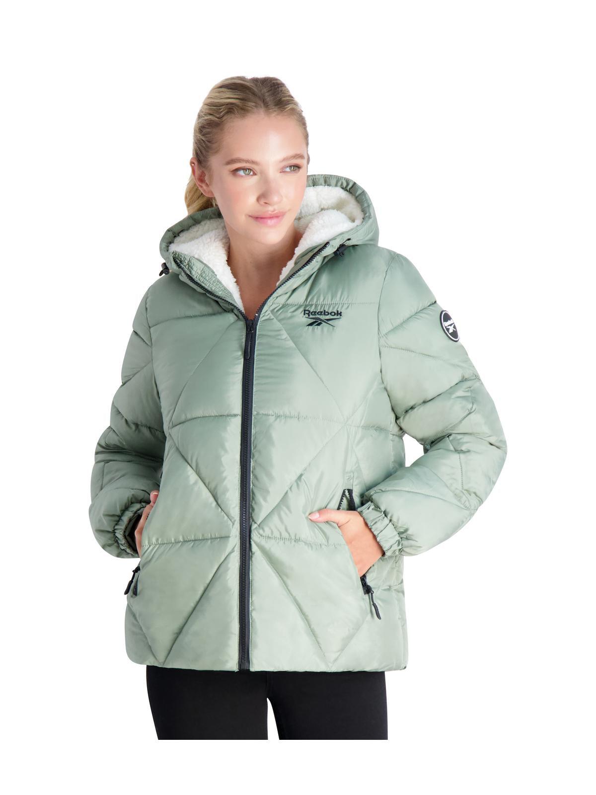 Reebok Quilted Insulated Puffer Jacket in Green | Lyst