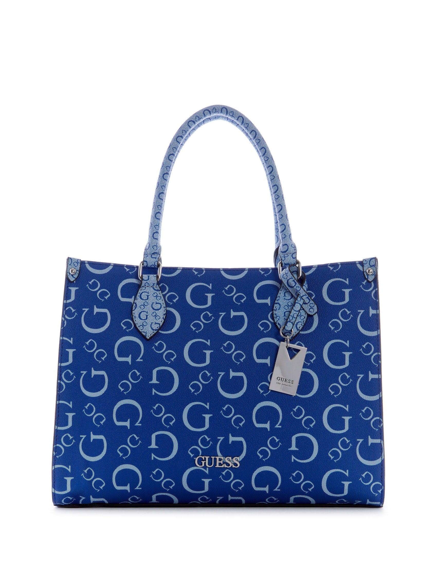 blue guess tote bag