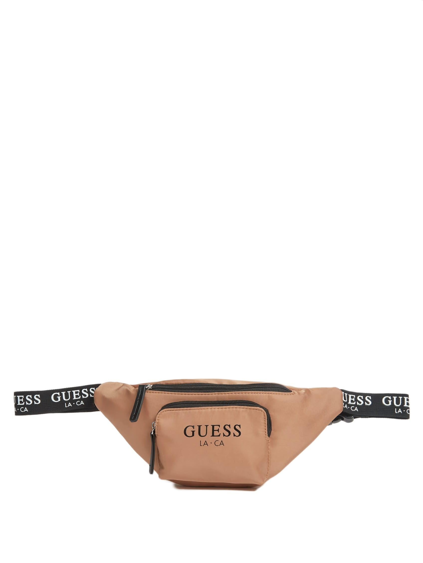 Guess Factory Logo Tape Fanny Pack in Natural | Lyst