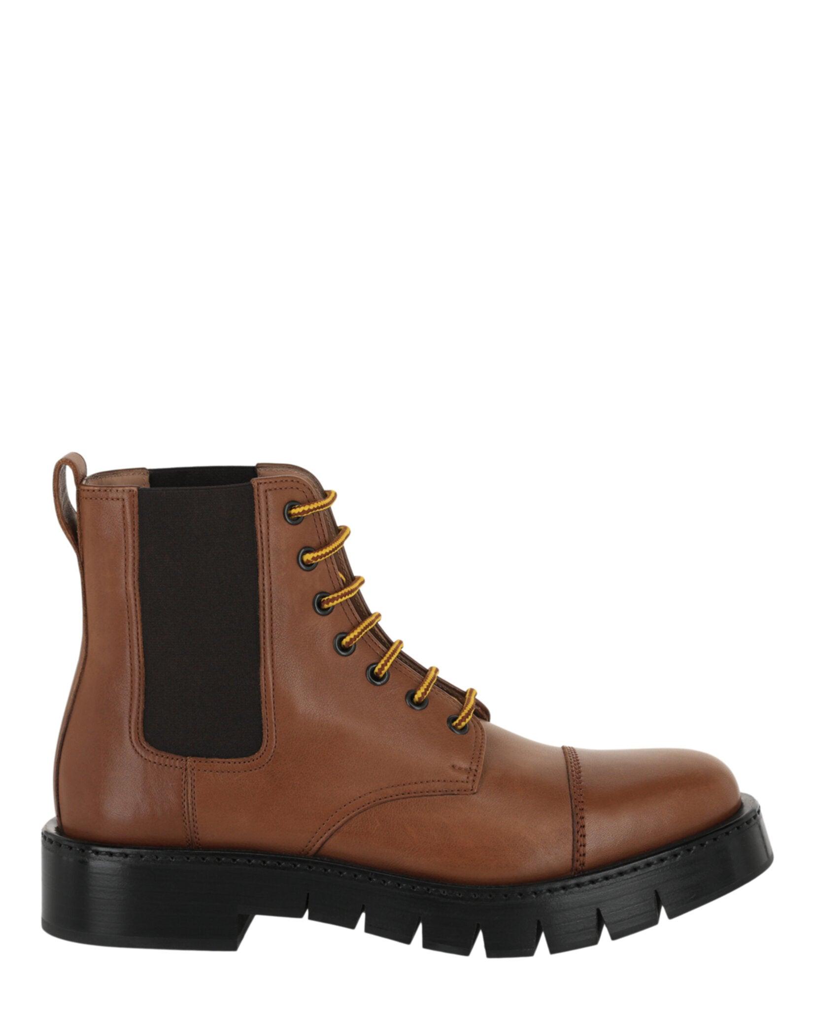 Ferragamo Rosco Leather Combat Boots in Brown for Men | Lyst display picture 1