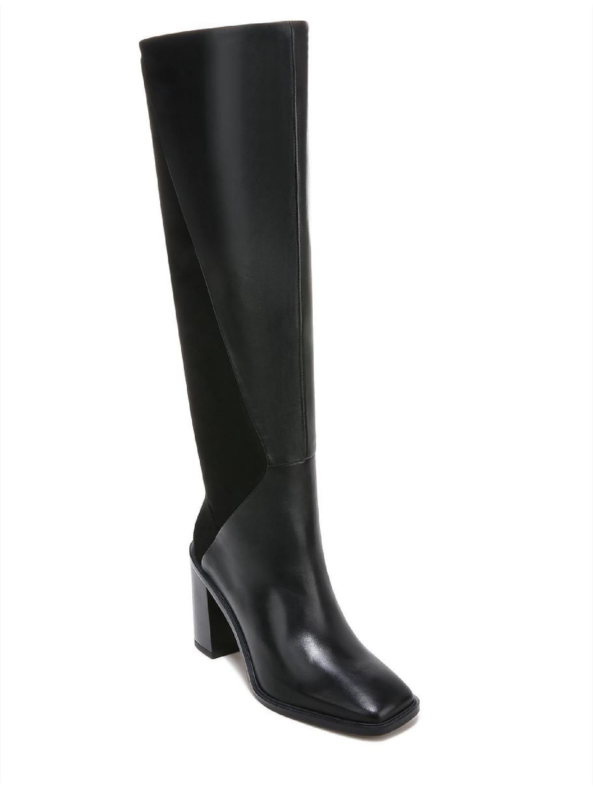 Franco Sarto Stevie Leather Square Toe Knee-high Boots in Black | Lyst