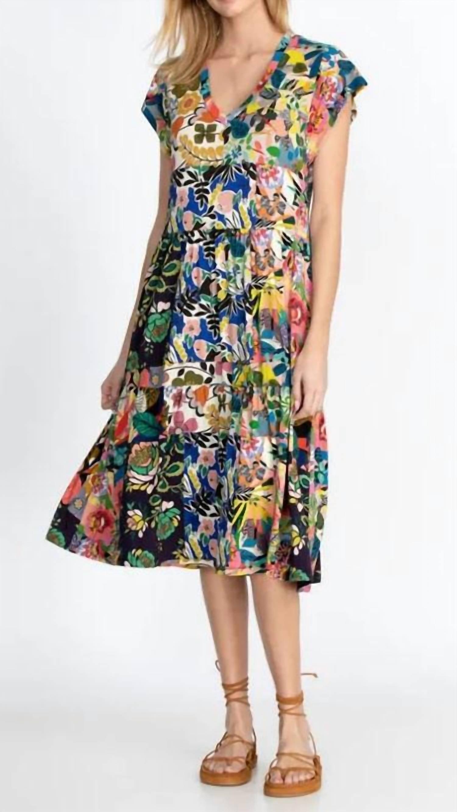 Johnny Was Chelsea Garden Tiered Tea Length Dress I Lyst