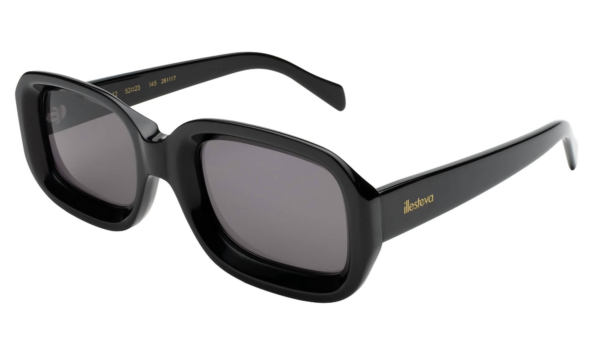 NEW ILLESTEVA women\'s c9 49-23 sunglasses in black grey flat The Sheila A 90 main image 2