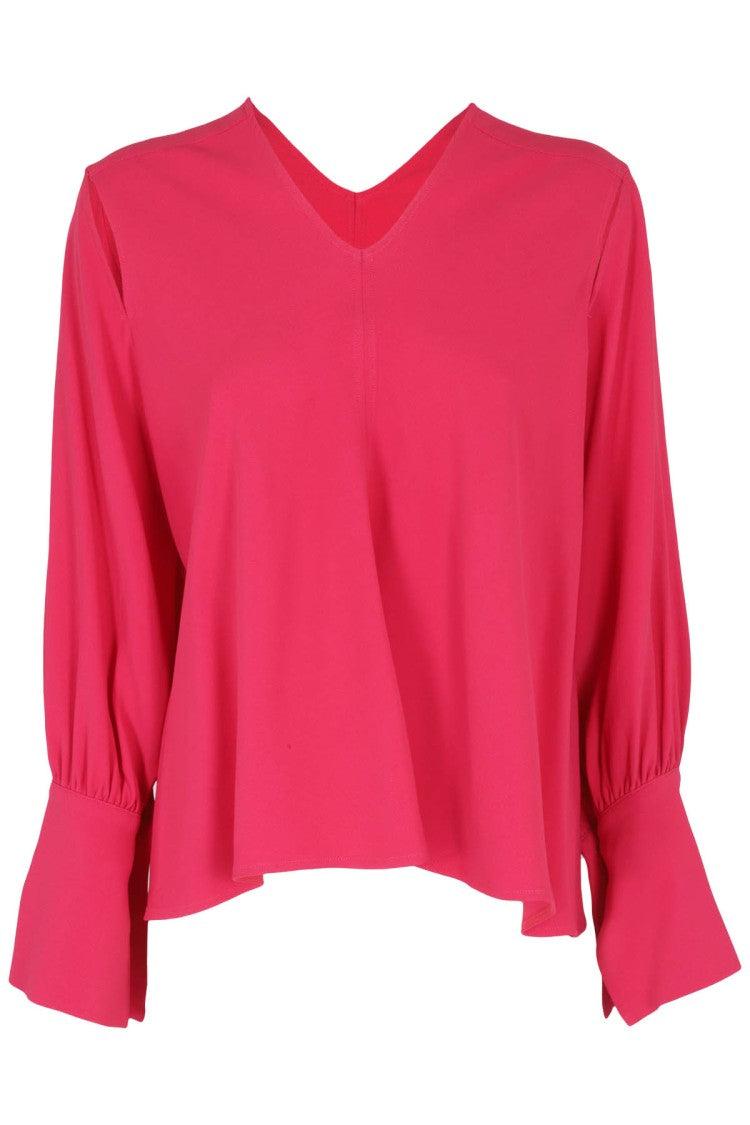 Tシャツ・カットソー ERIKA CAVALLINI CREPE DE CHINE HIGH NECK BLOUSE Erika Cavallini Semi Couture Crepe Tops for Women | Lyst