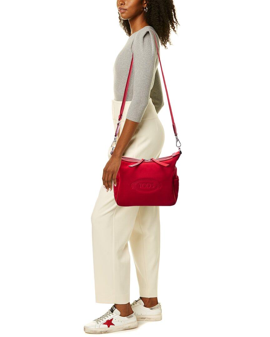 Tod's Leather Tods Mini Hobo Bag in Red | Lyst